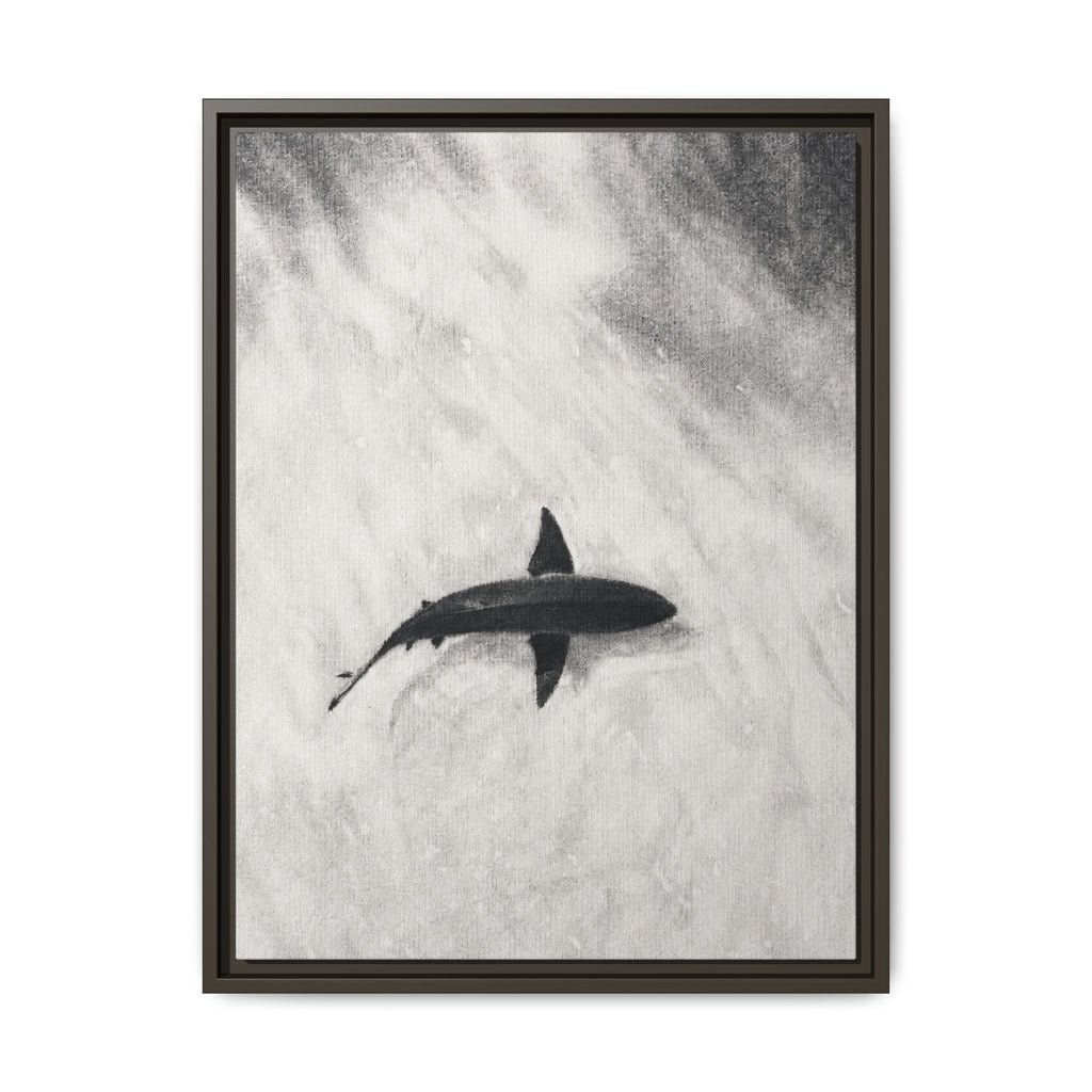 “SHARK!” Matte Canvas, Framed (Multi-color)