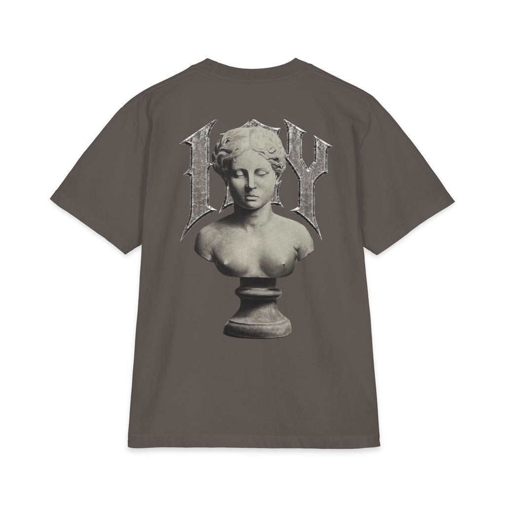 Icy Statue Graphic T‑Shirt — Vintage Gothic Logo Tee