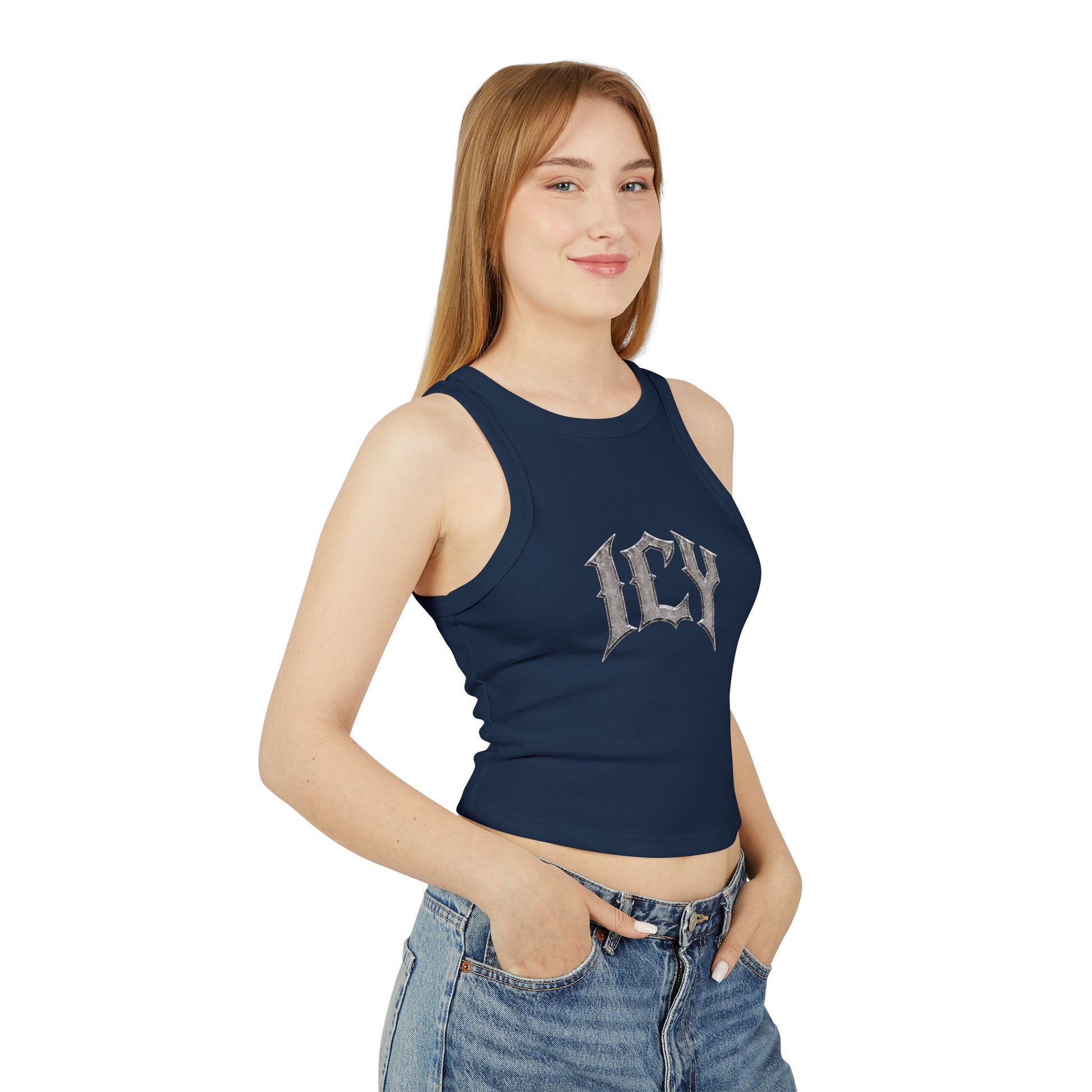 Icy Statue Crop Tank Top — Vintage Roman Racer Tank