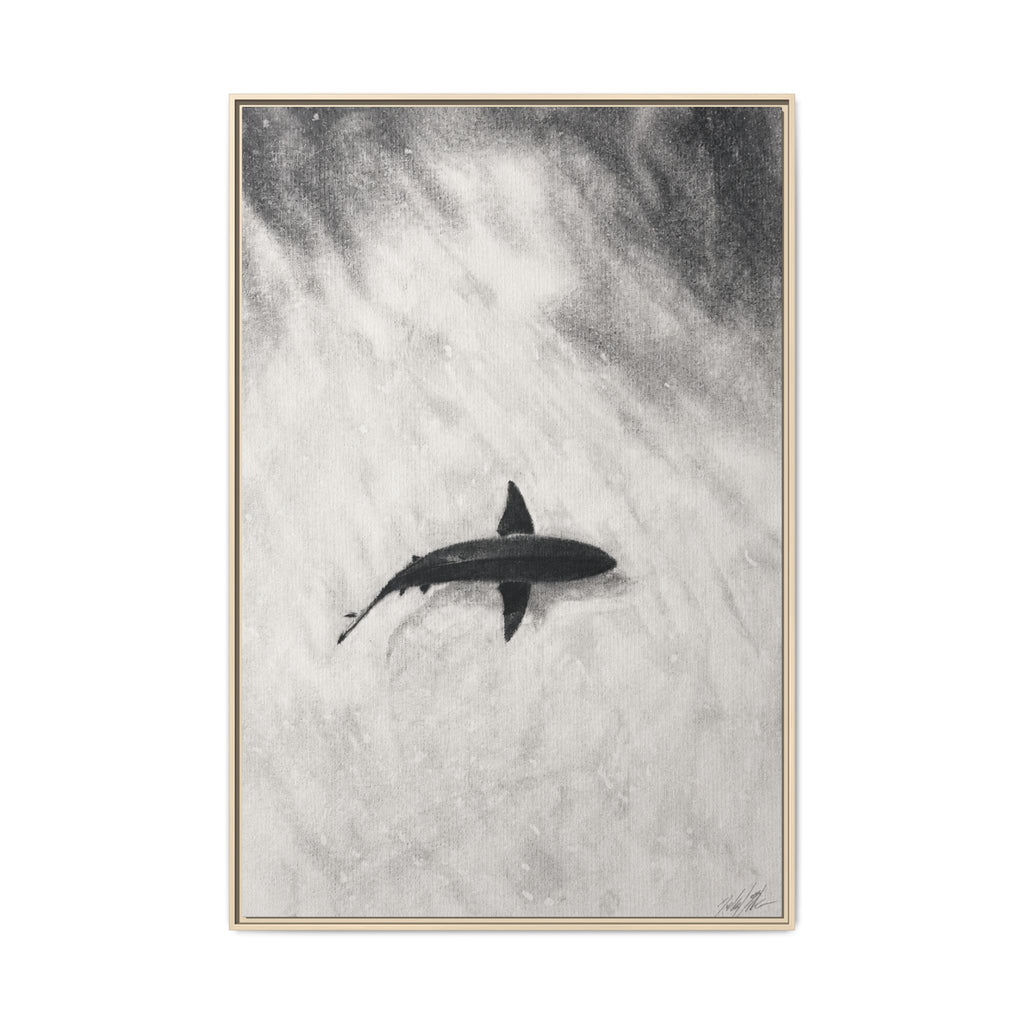 “SHARK!” Matte Canvas, Framed (Multi-color)