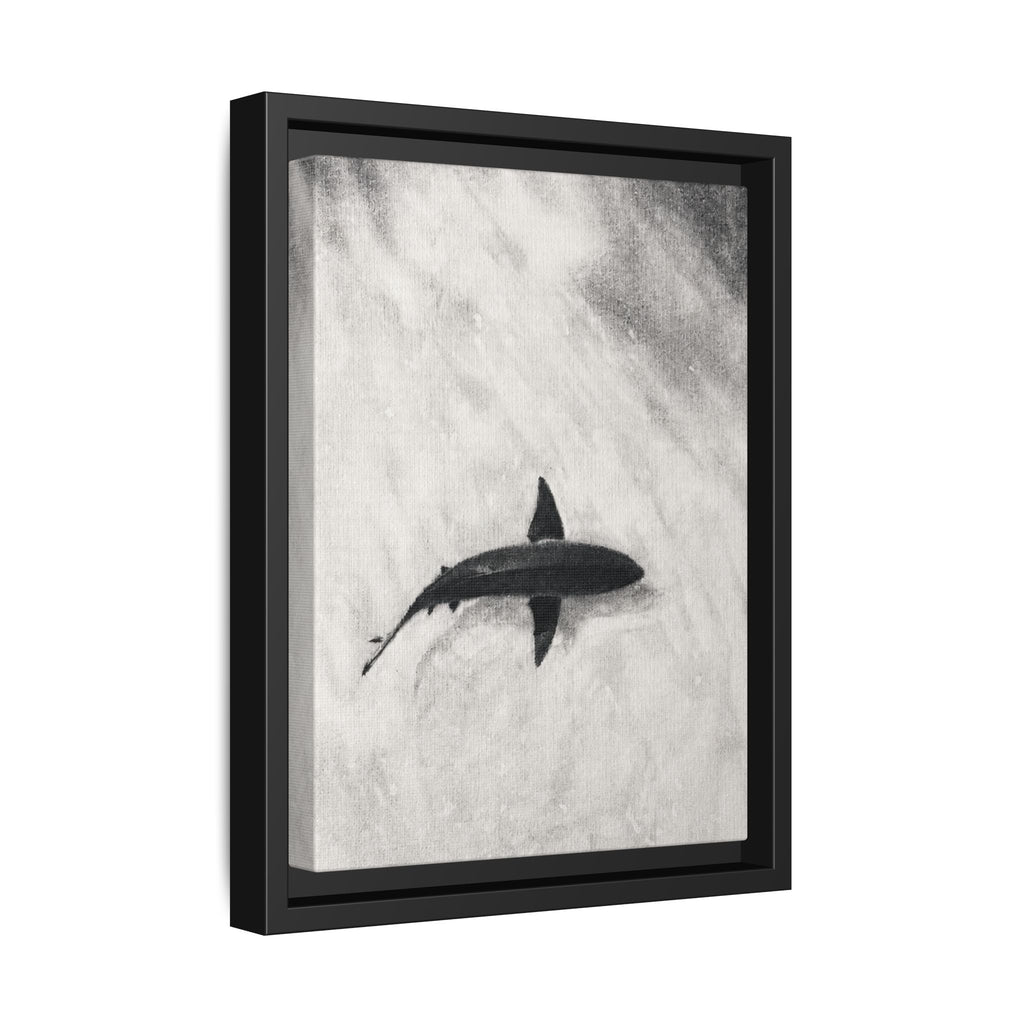 “SHARK!” Matte Canvas, Framed (Multi-color)