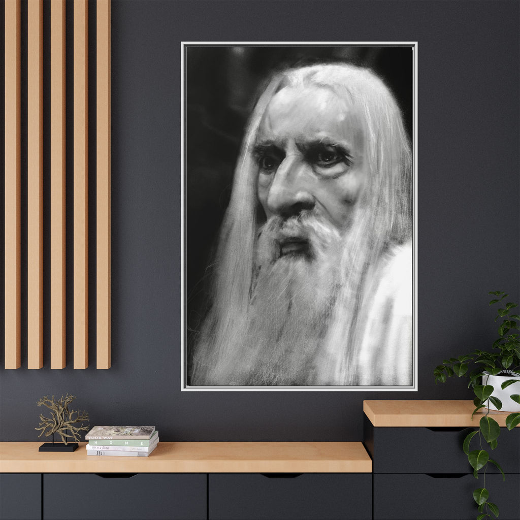 “white wizard” Matte Canvas, Framed (Multi-color)