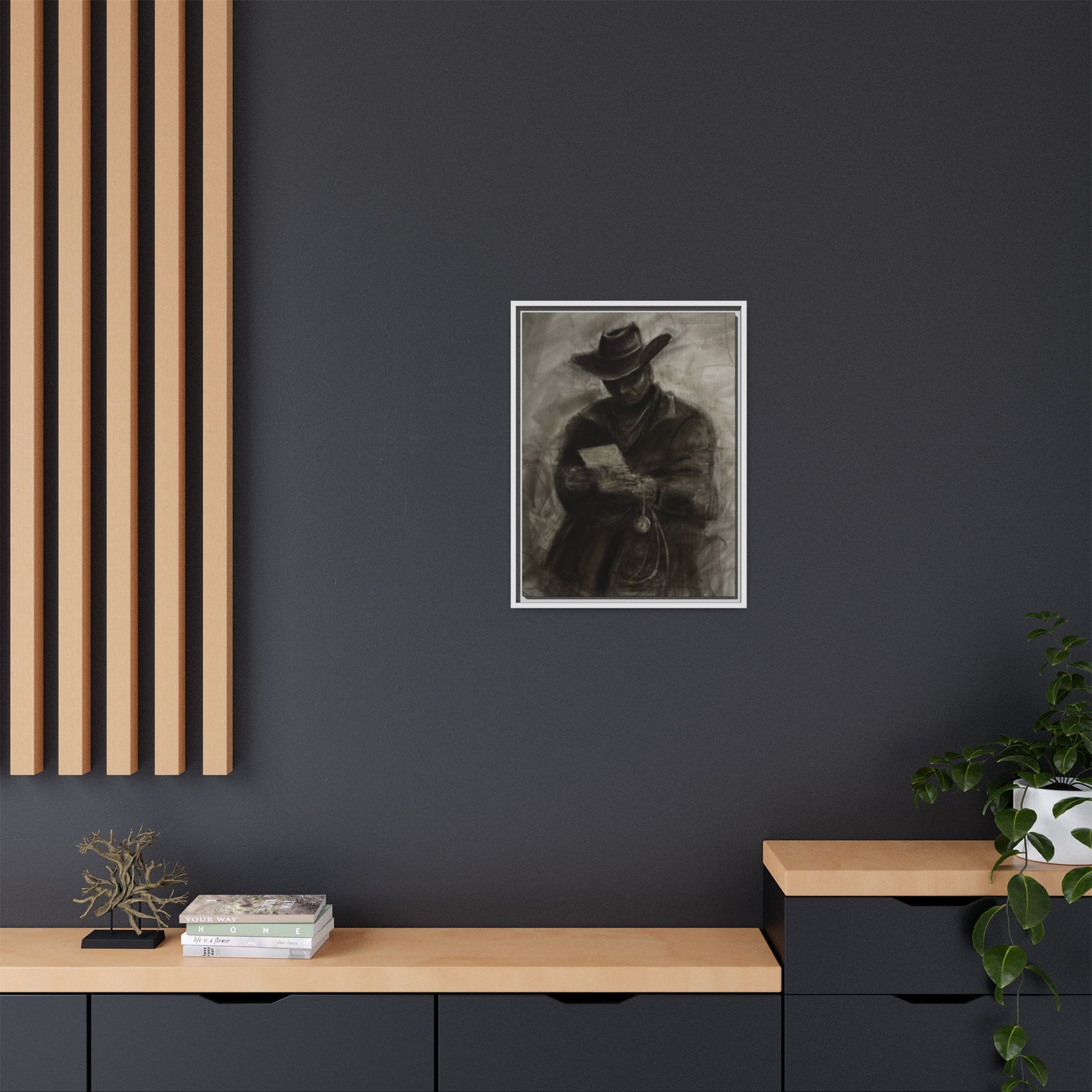 “Cowboy” Matte Canvas, Framed (Multi-color)
