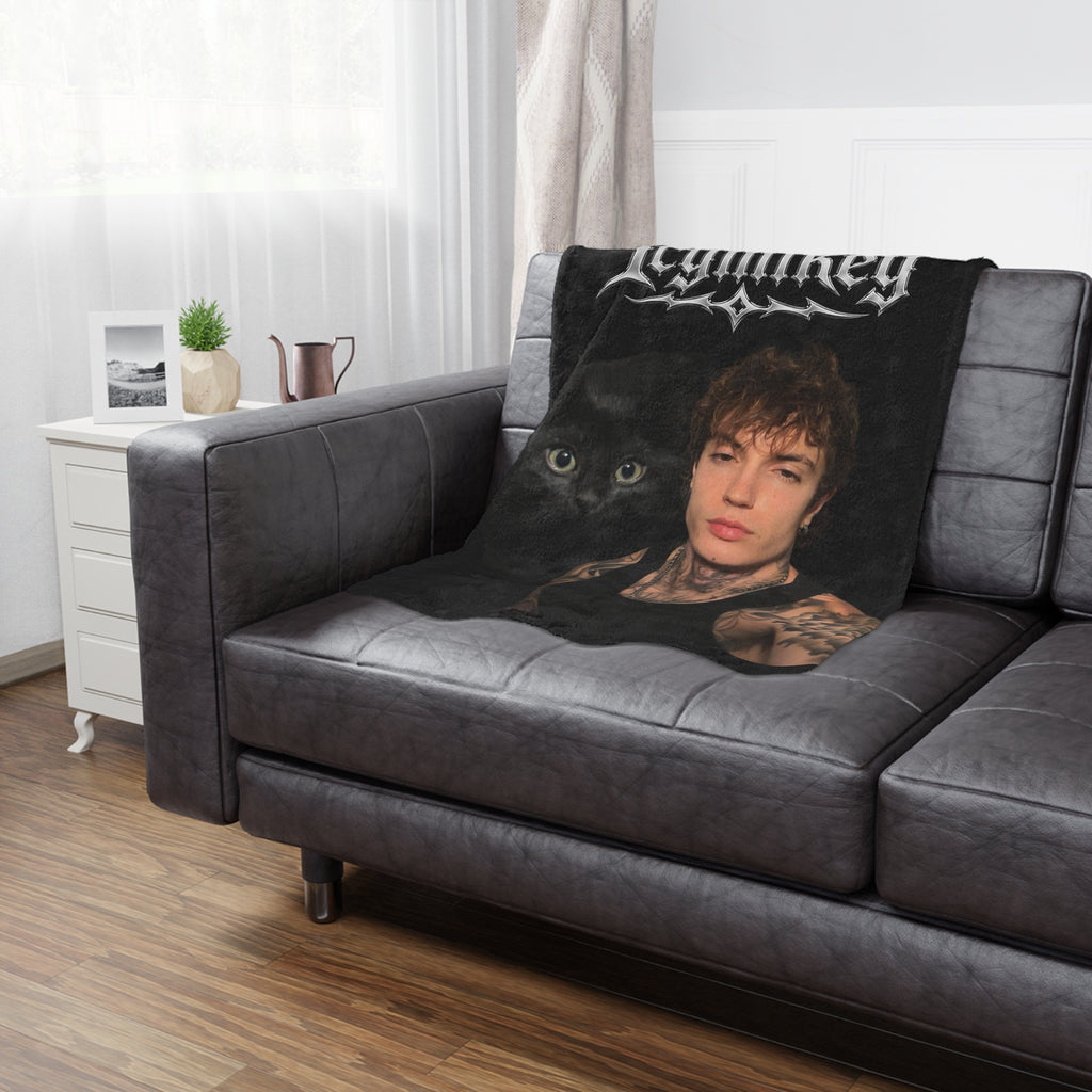 "BOO & MIKEY" Minky Blanket — Gothic Portrait Cat Design