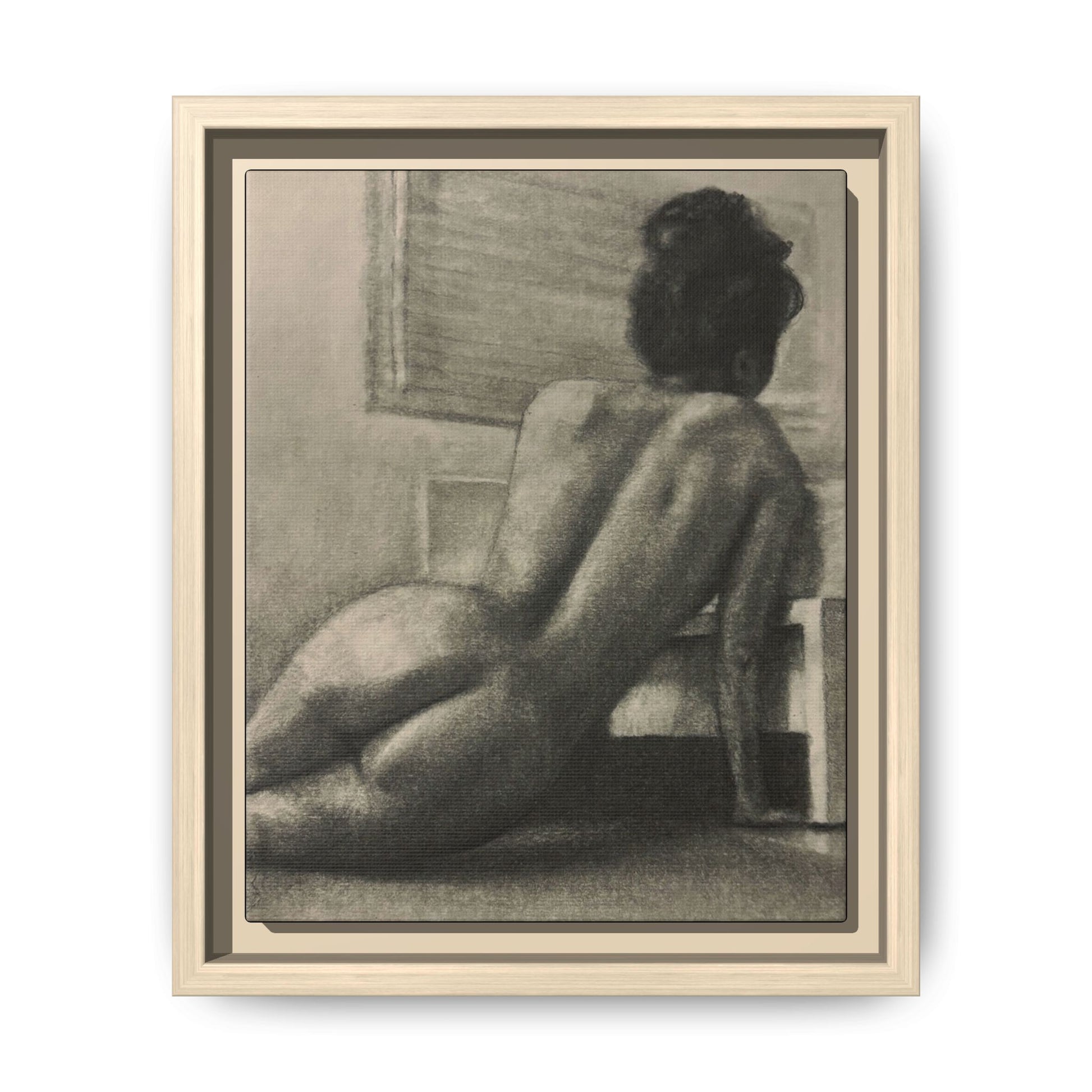 “SITTING PRETTY” Matte Canvas, Framed (Multi-color)