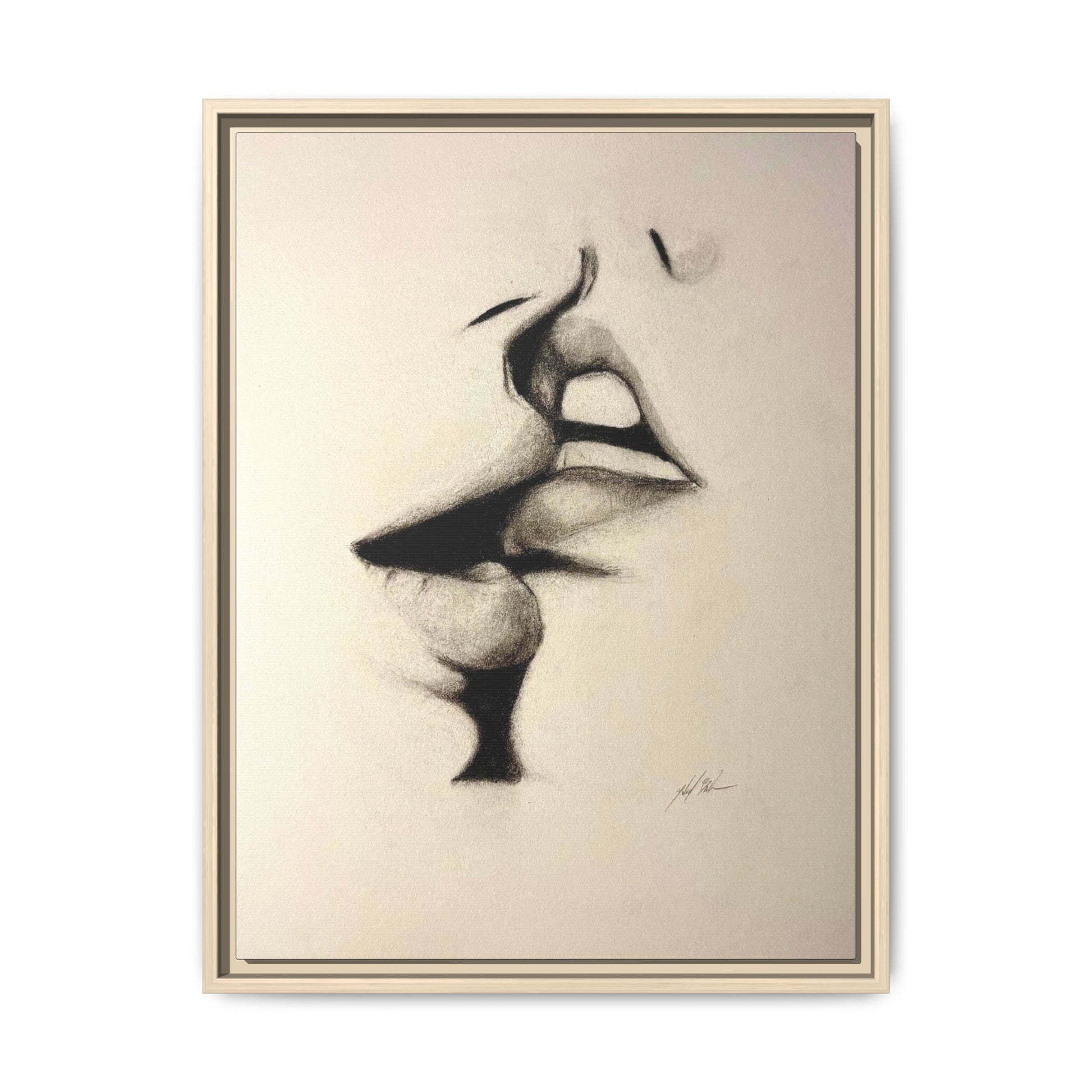 “LIP LOCK” Matte Canvas, Framed (Multi-color)