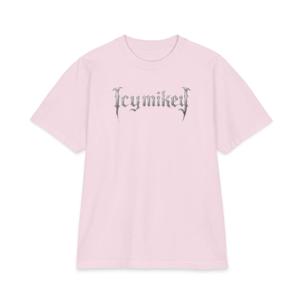 IcyMikey "BOO" Graphic Tee — Black Cat & Metallic Fang Back Print