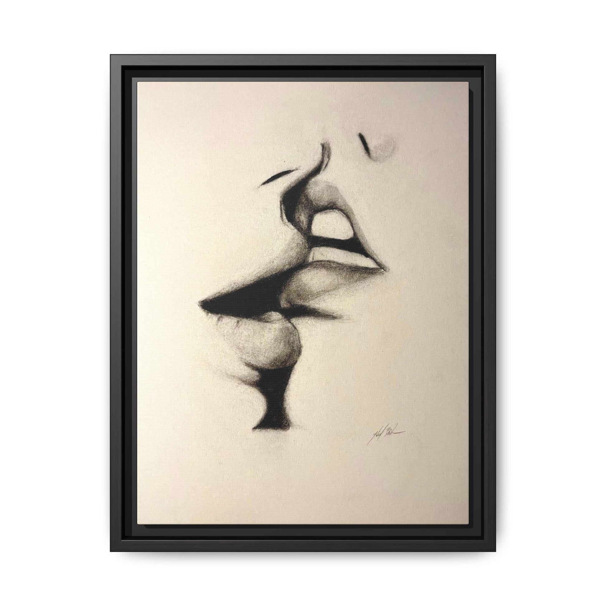 “LIP LOCK” Matte Canvas, Framed (Multi-color)