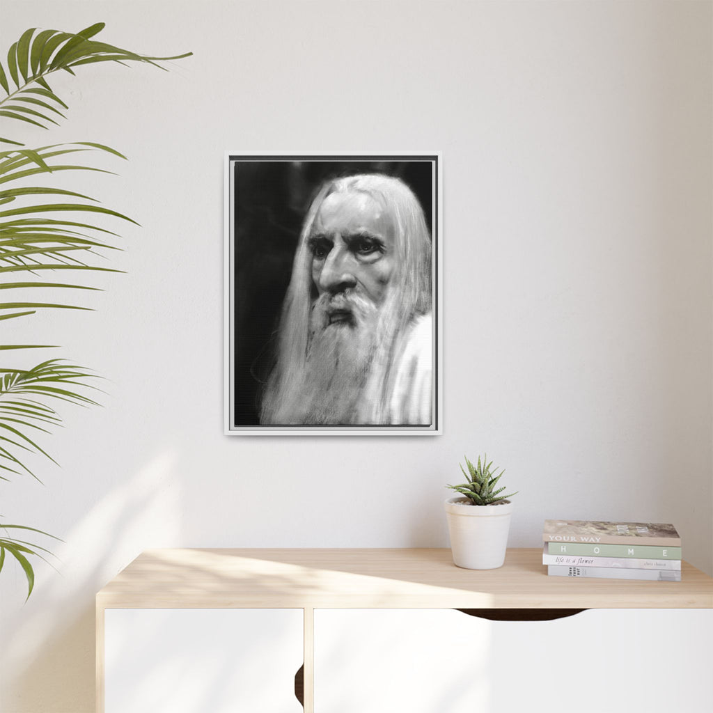 “white wizard” Matte Canvas, Framed (Multi-color)