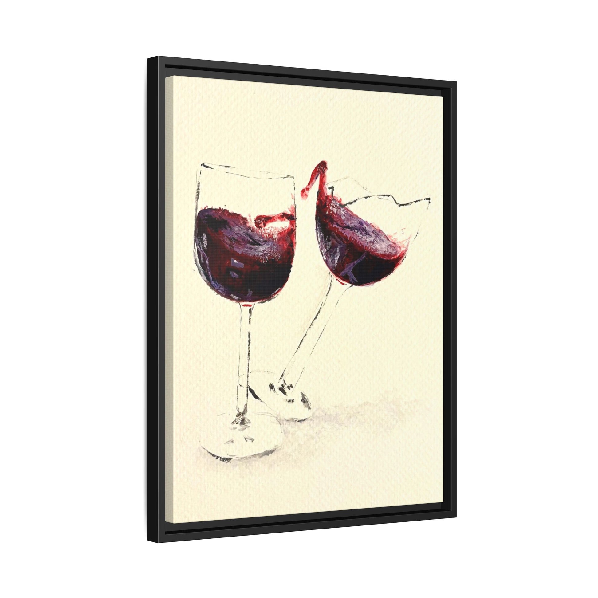 “Wine Glasses” Matte Canvas, Framed (Multi-color)