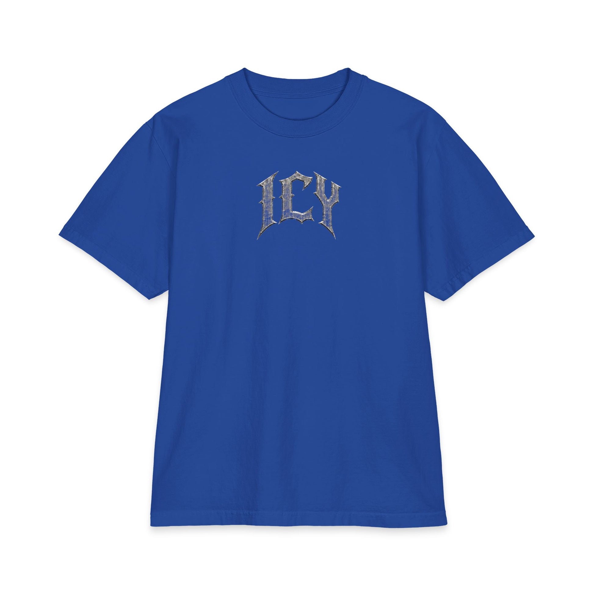 Icy Statue Graphic T‑Shirt — Vintage Gothic Logo Tee