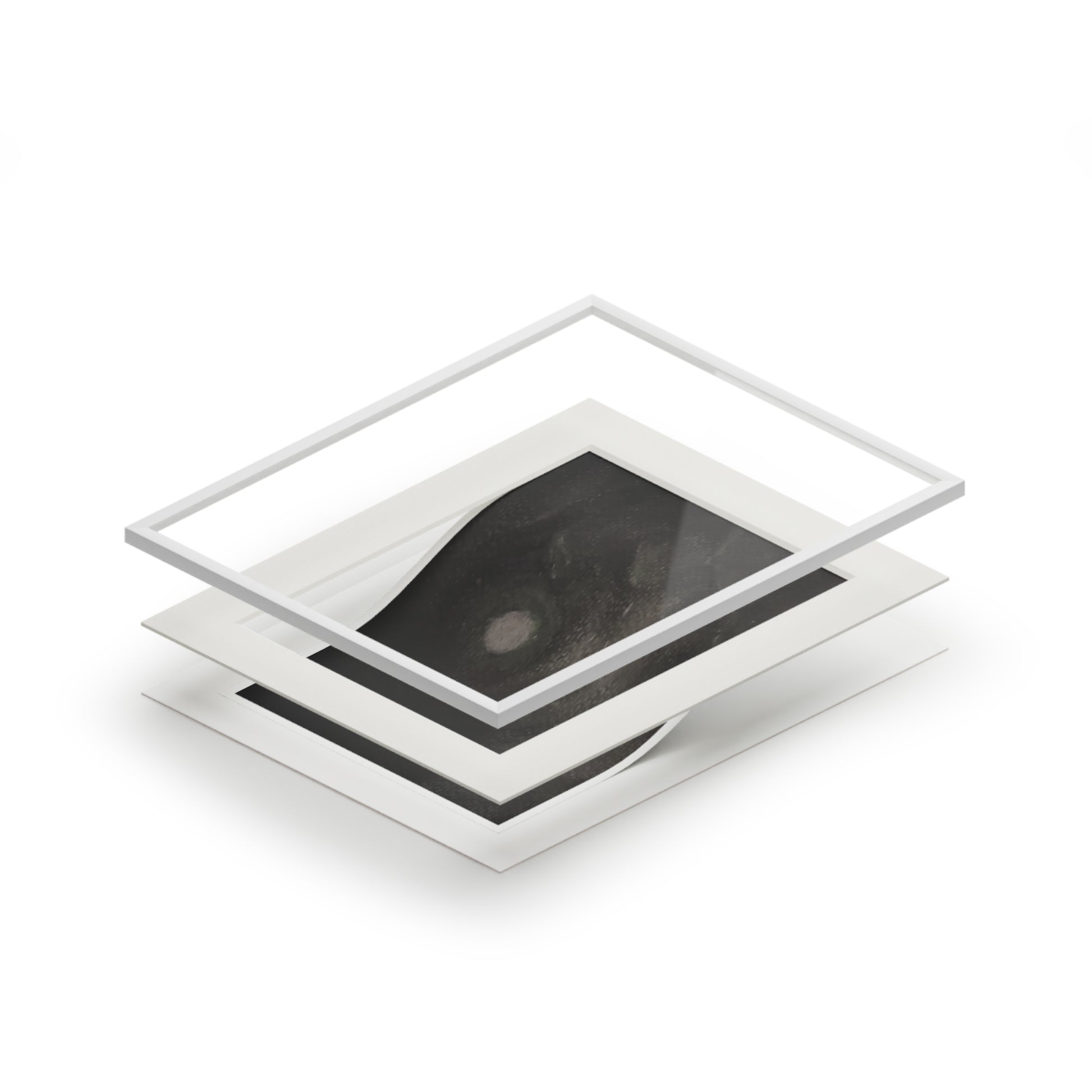 Moonlight Abstract Fine Art Print with Passepartout Frame