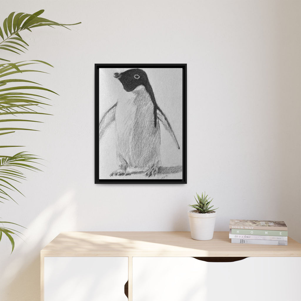 Penguin #6 Matte Canvas, Framed (Multi-color)