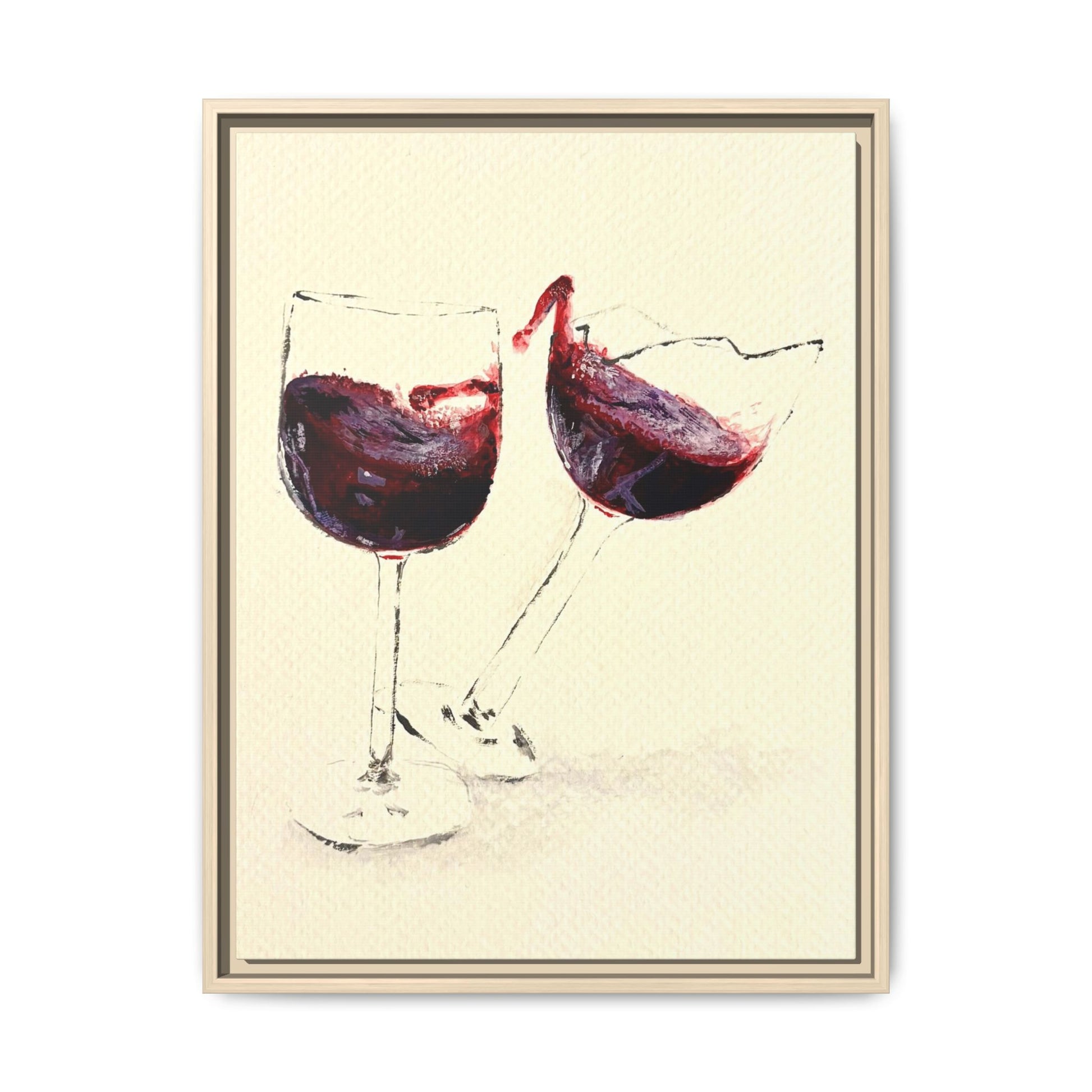 “Wine Glasses” Matte Canvas, Framed (Multi-color)