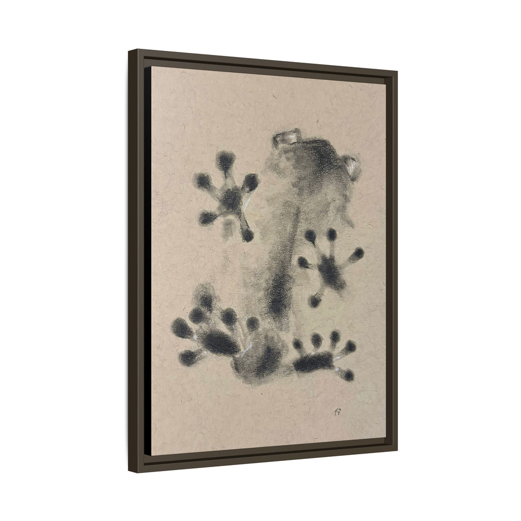 "ICY" FROG Framed Abstract Frog Ink Art — Matte Canvas Wall Print