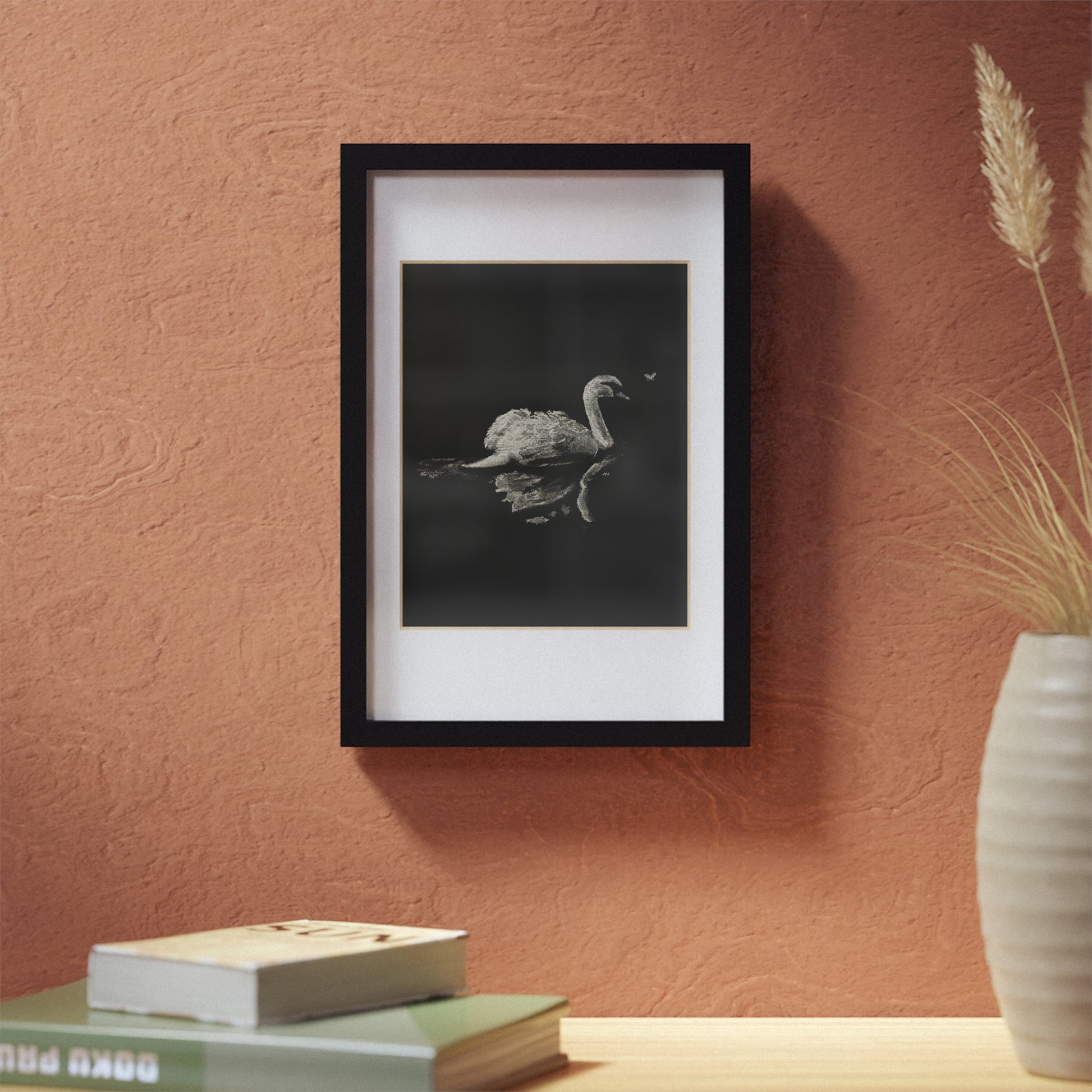 “Swan” Framed Posters, Black