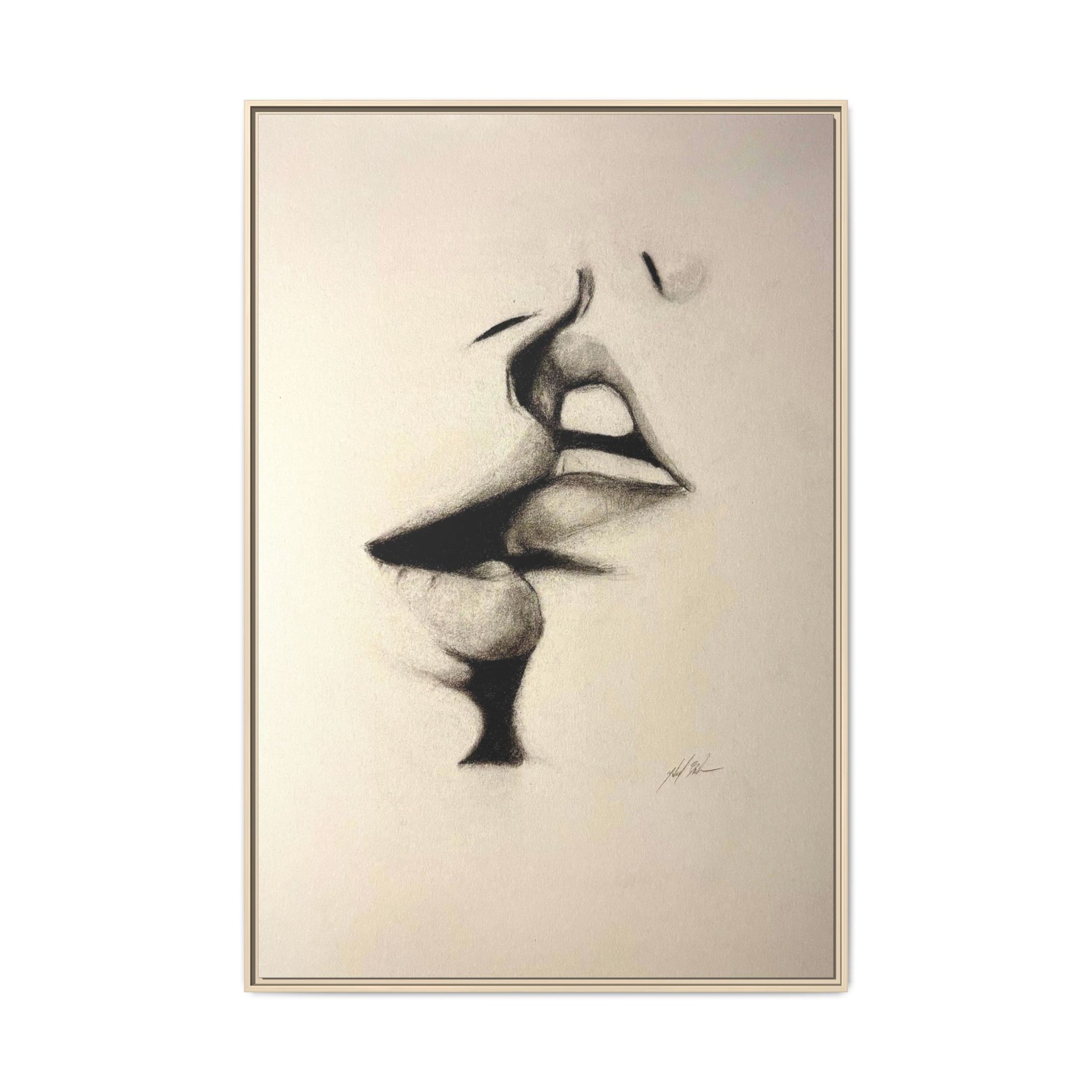 “LIP LOCK” Matte Canvas, Framed (Multi-color)
