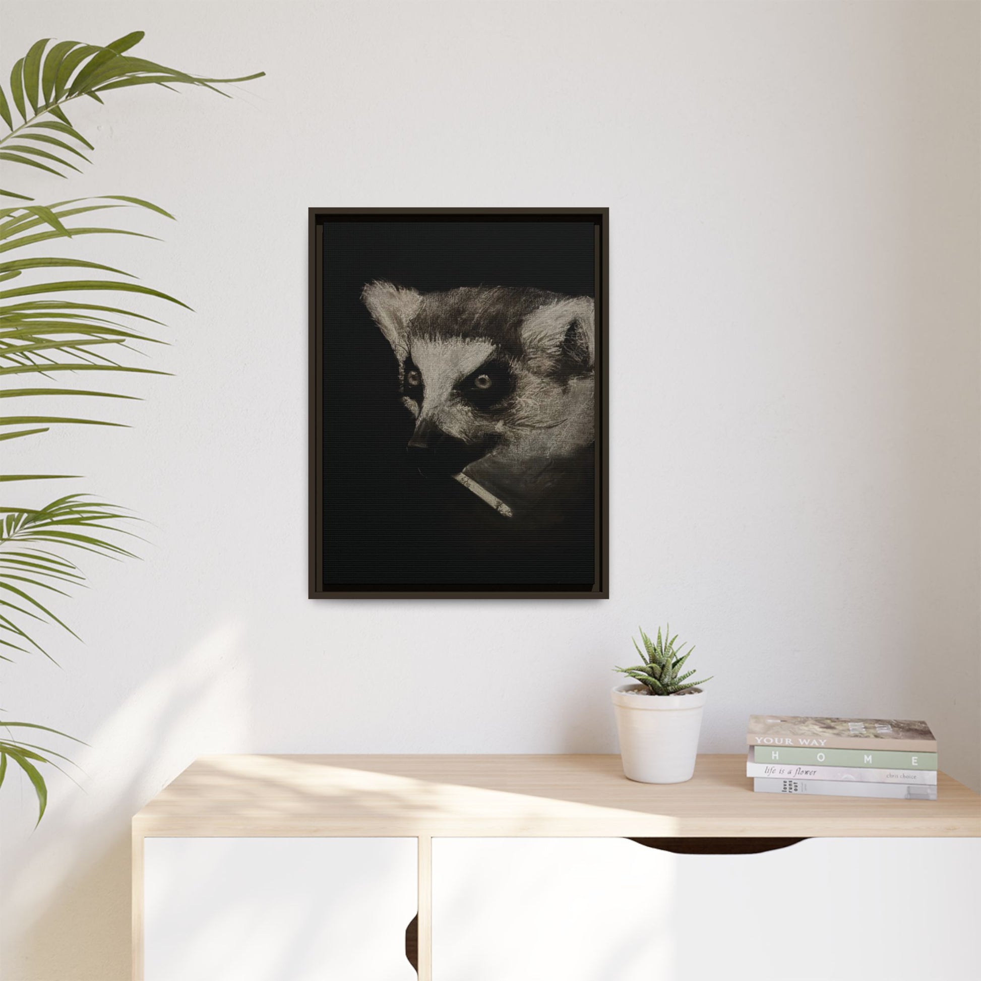 “Lemur” Matte Canvas, Framed (Multi-color)