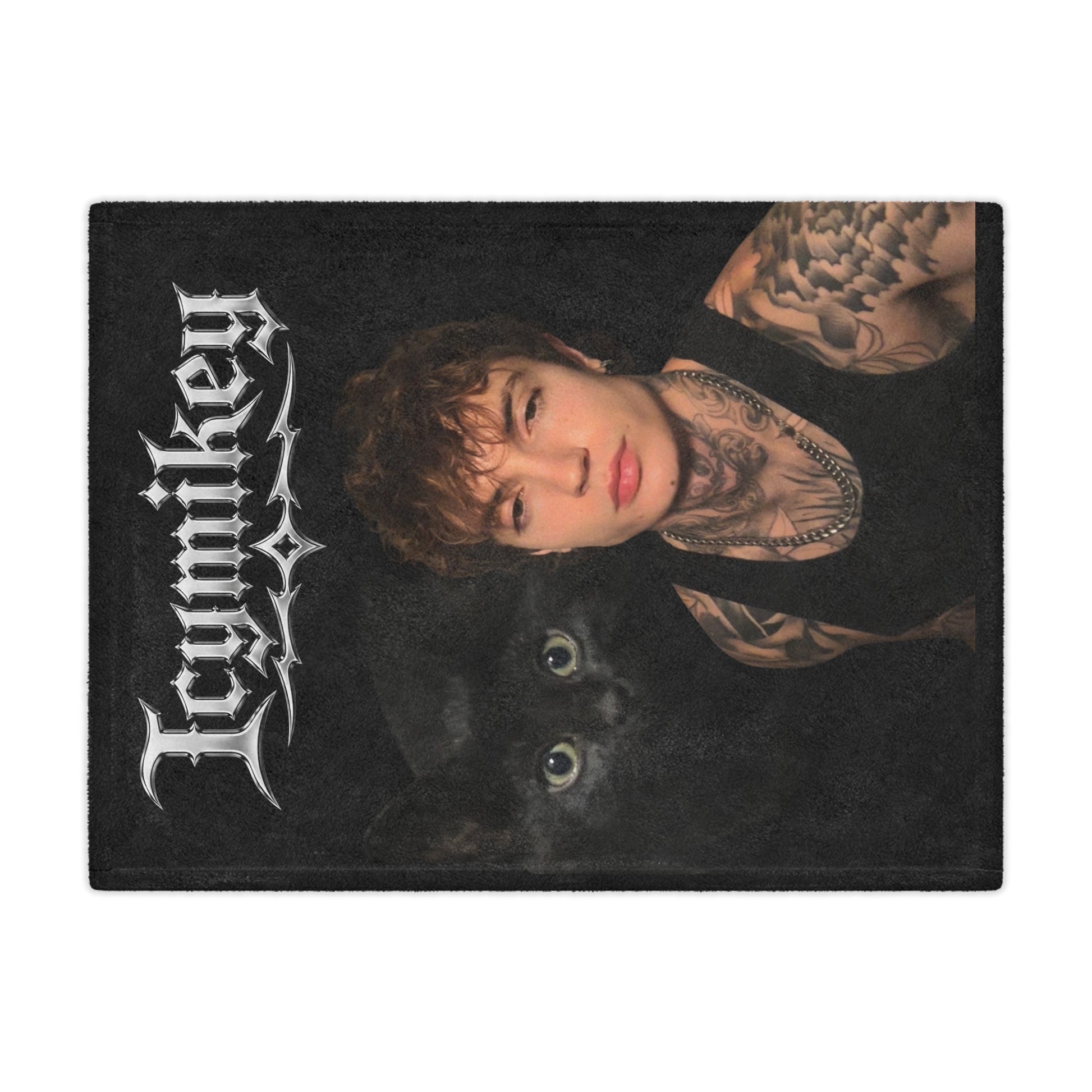 "BOO & MIKEY" Minky Blanket — Gothic Portrait Cat Design
