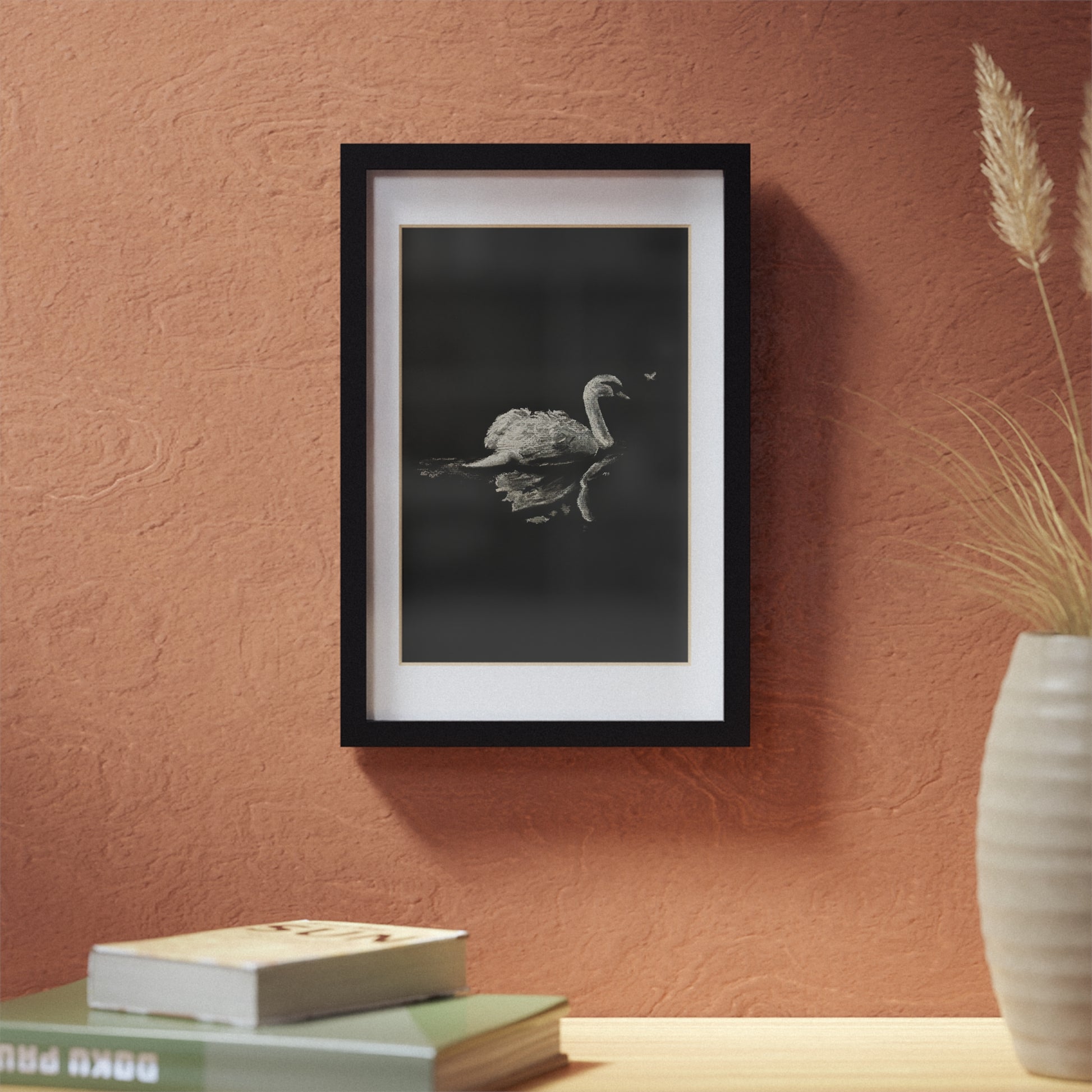 “Swan” Framed Posters, Black
