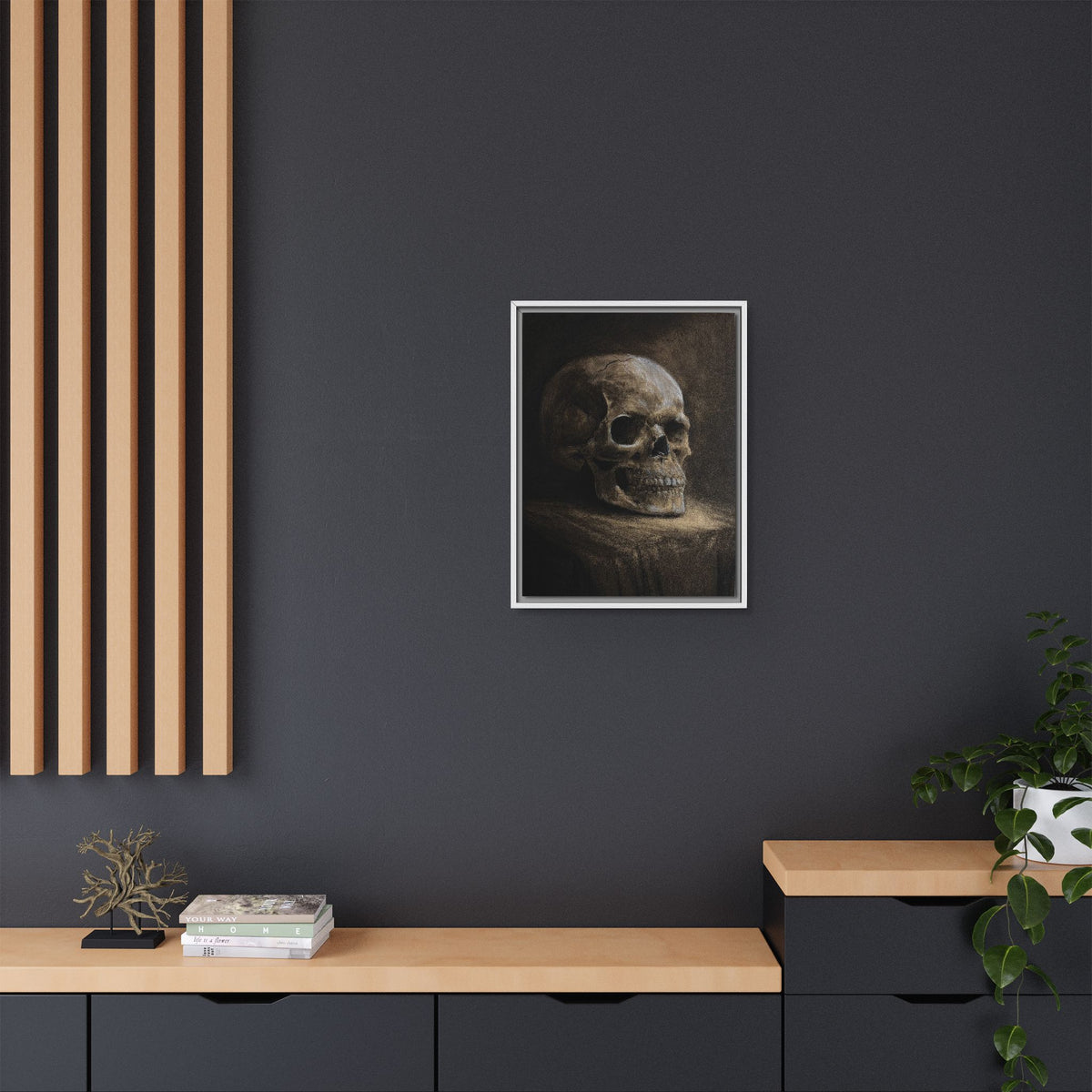 Framed Canvas Skull Portrait Wall Art