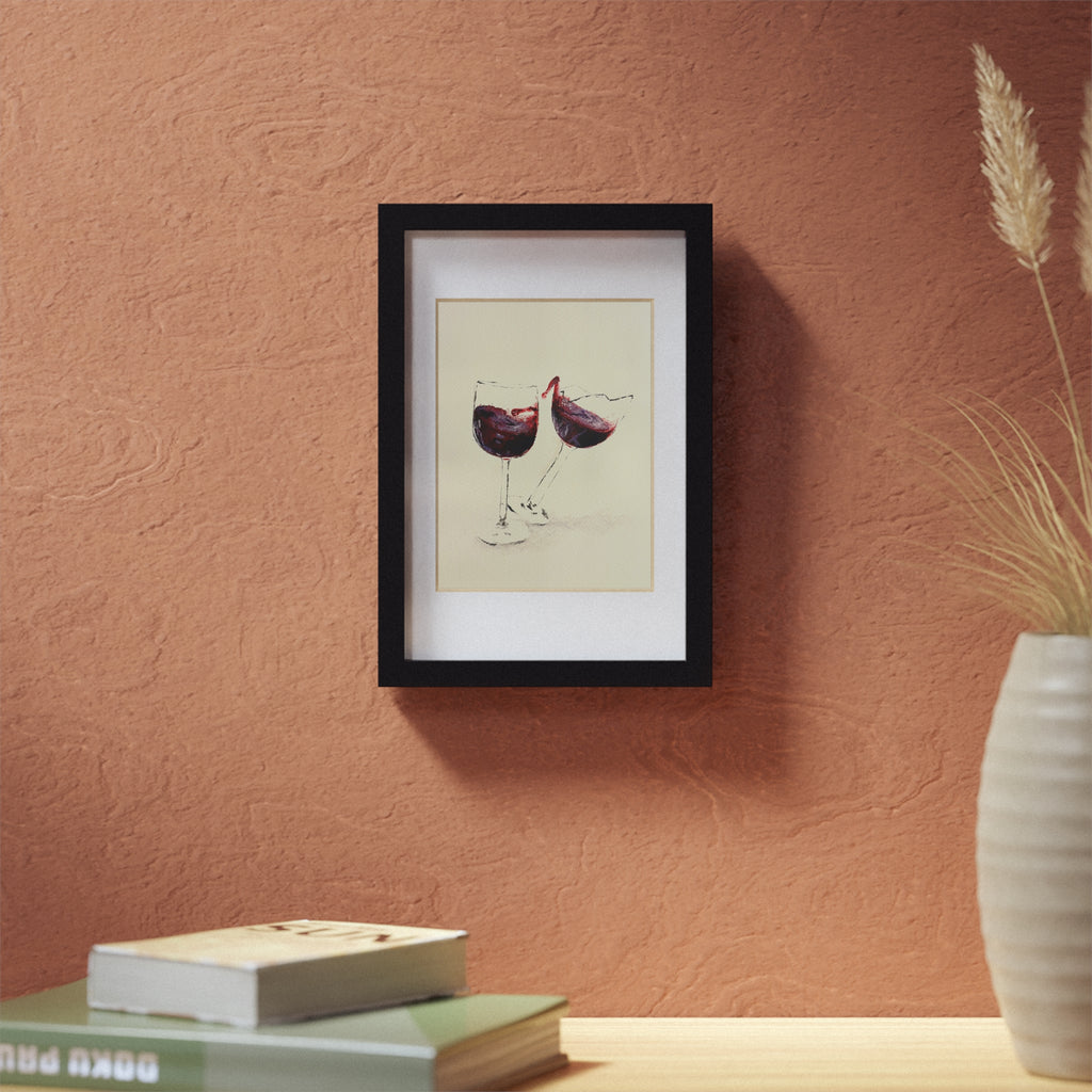 “Wine Glass” Framed Posters, Black