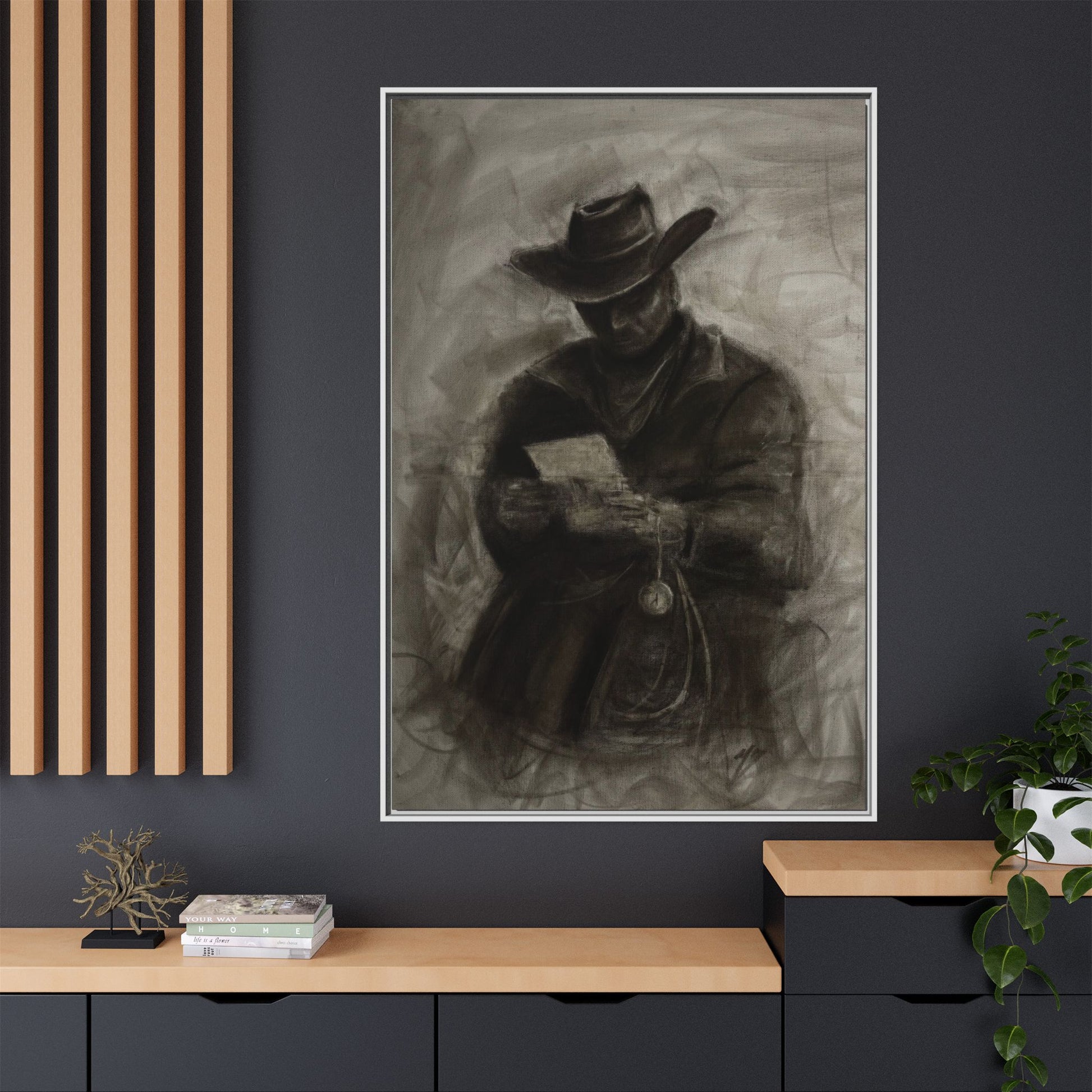 “Cowboy” Matte Canvas, Framed (Multi-color)