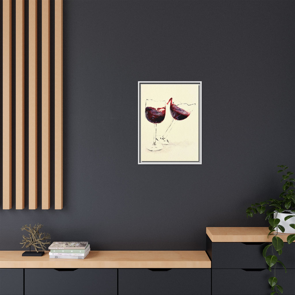 “Wine Glasses” Matte Canvas, Framed (Multi-color)
