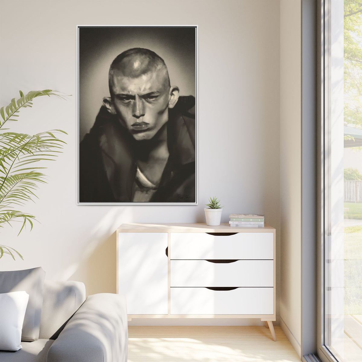 “Buzz Cut” Matte Canvas, Framed (Multi-color)