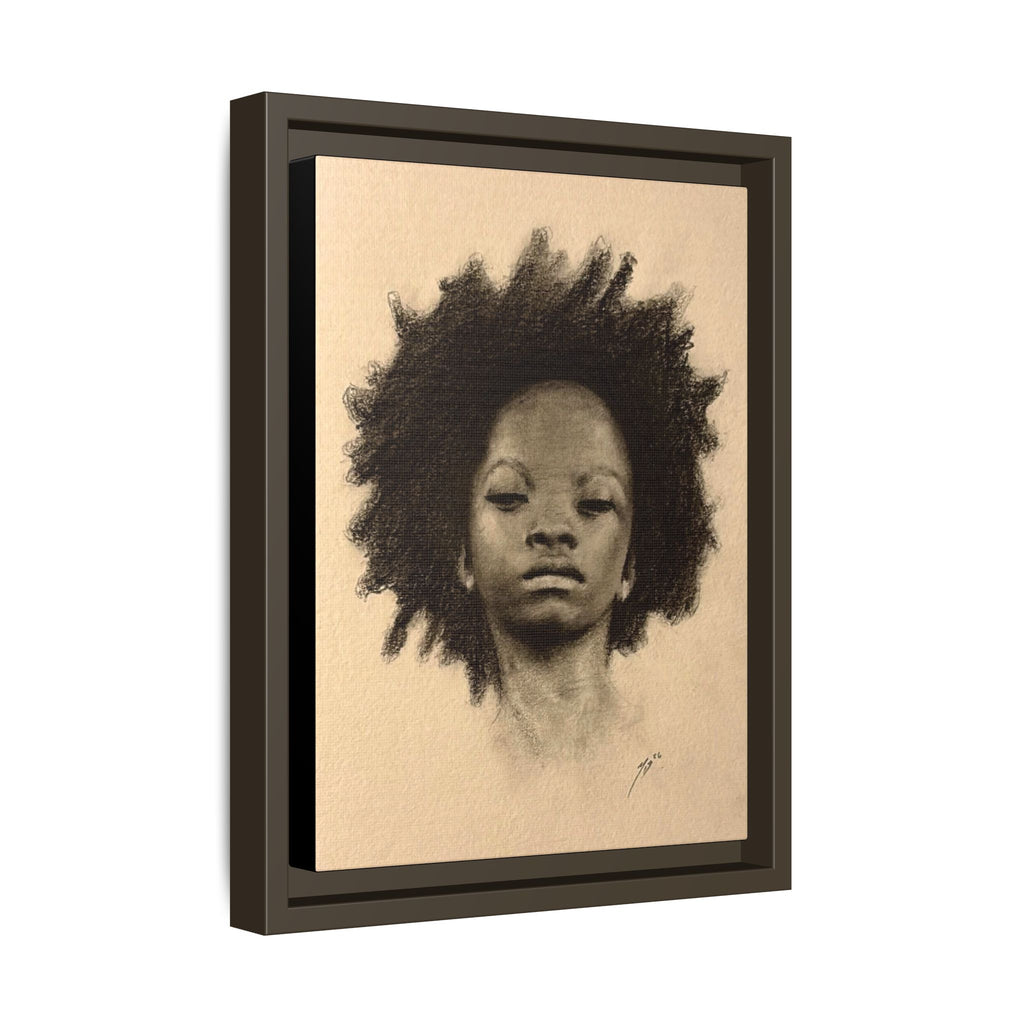 Afro Portrait Matte Canvas Print (Framed)