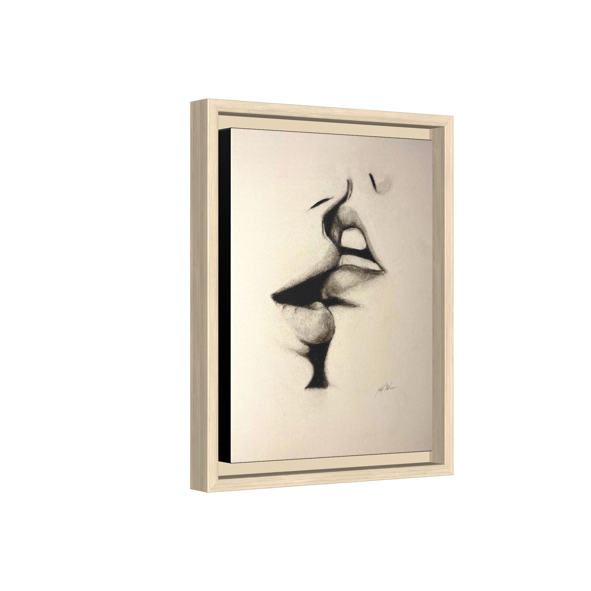 “LIP LOCK” Matte Canvas, Framed (Multi-color)