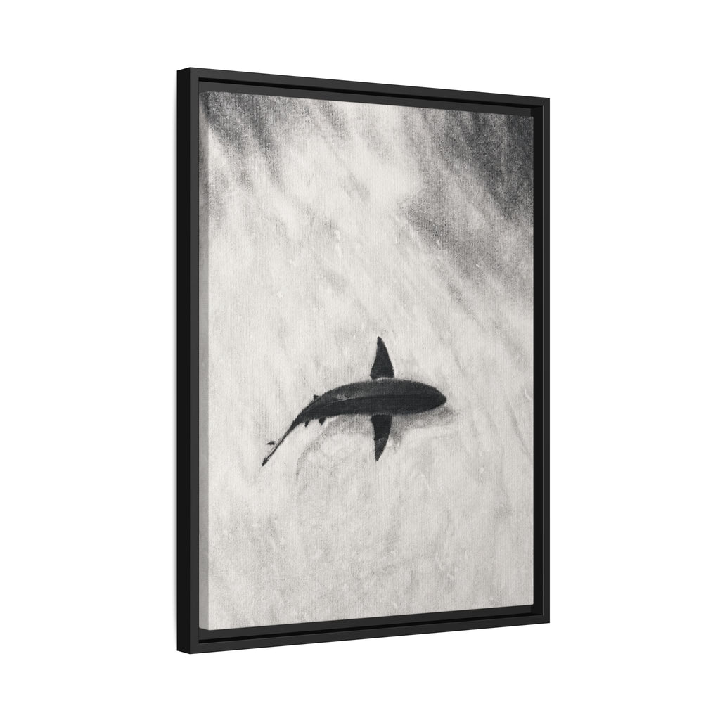 “SHARK!” Matte Canvas, Framed (Multi-color)