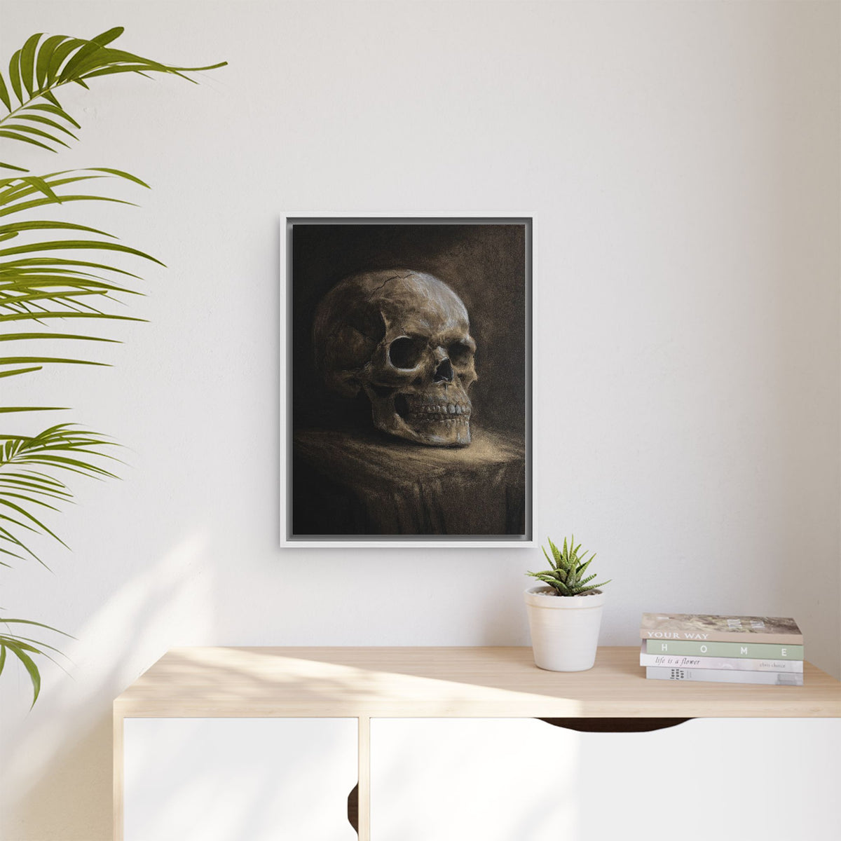 Framed Canvas Skull Portrait Wall Art