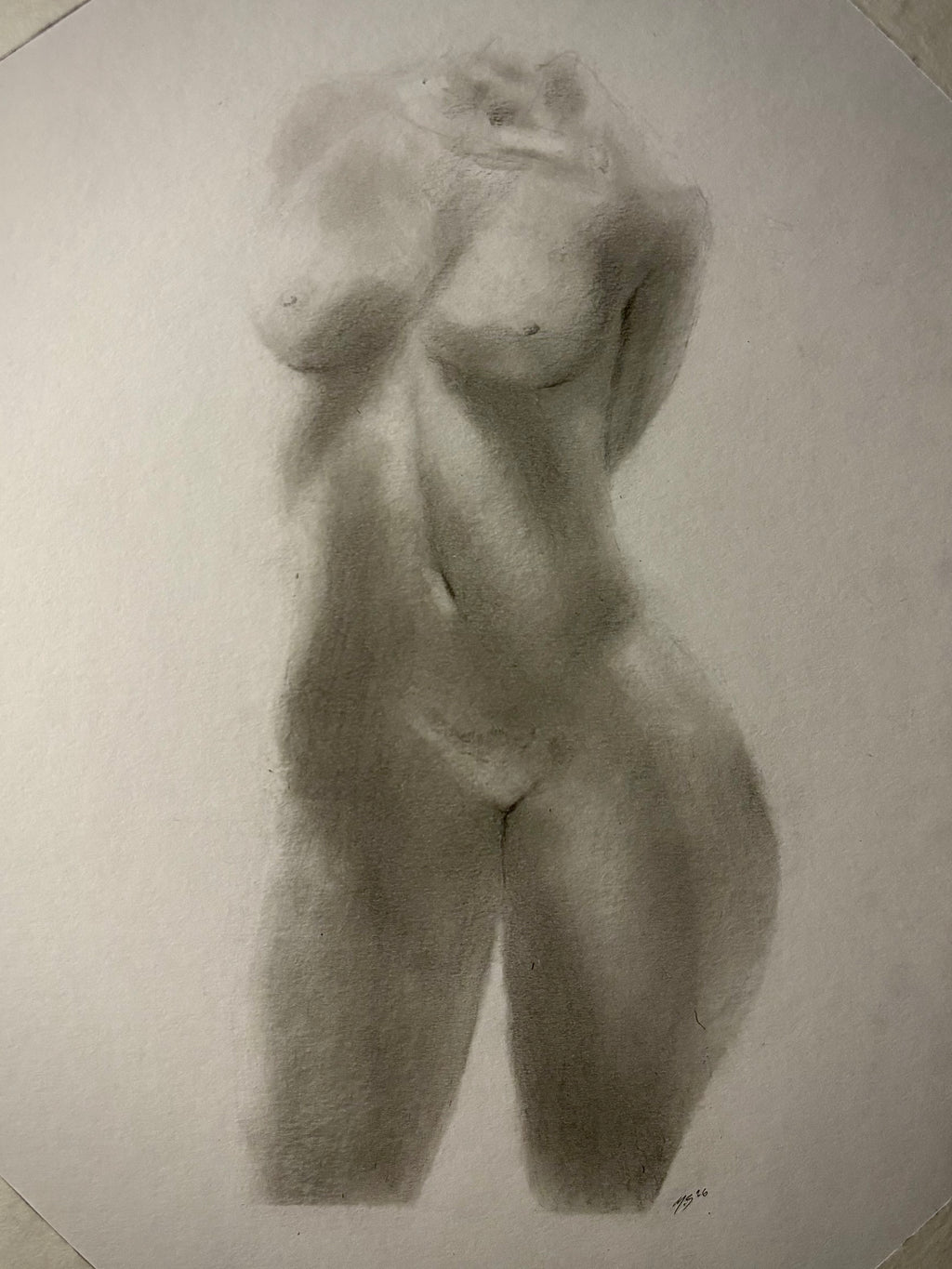 Soft Form Study – Original Graphite Figure (1 of 1)