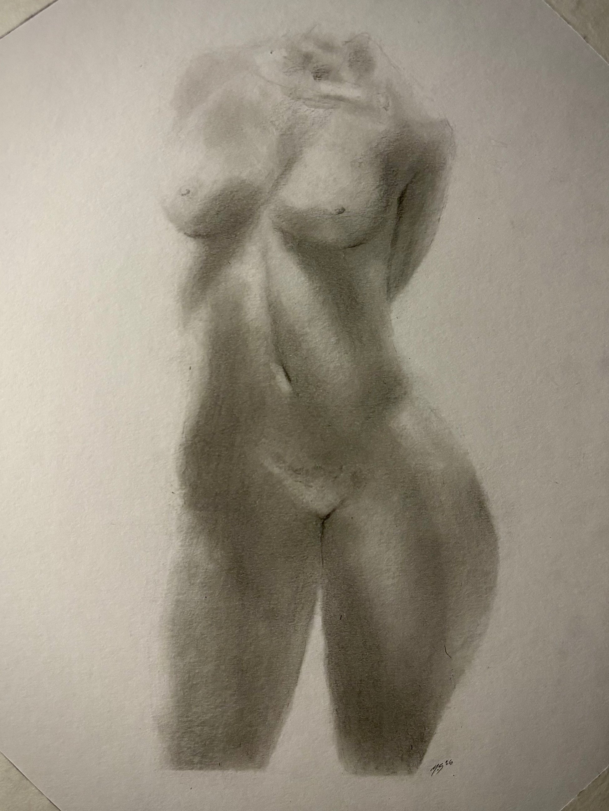 Soft Form Study – Original Graphite Figure (1 of 1)
