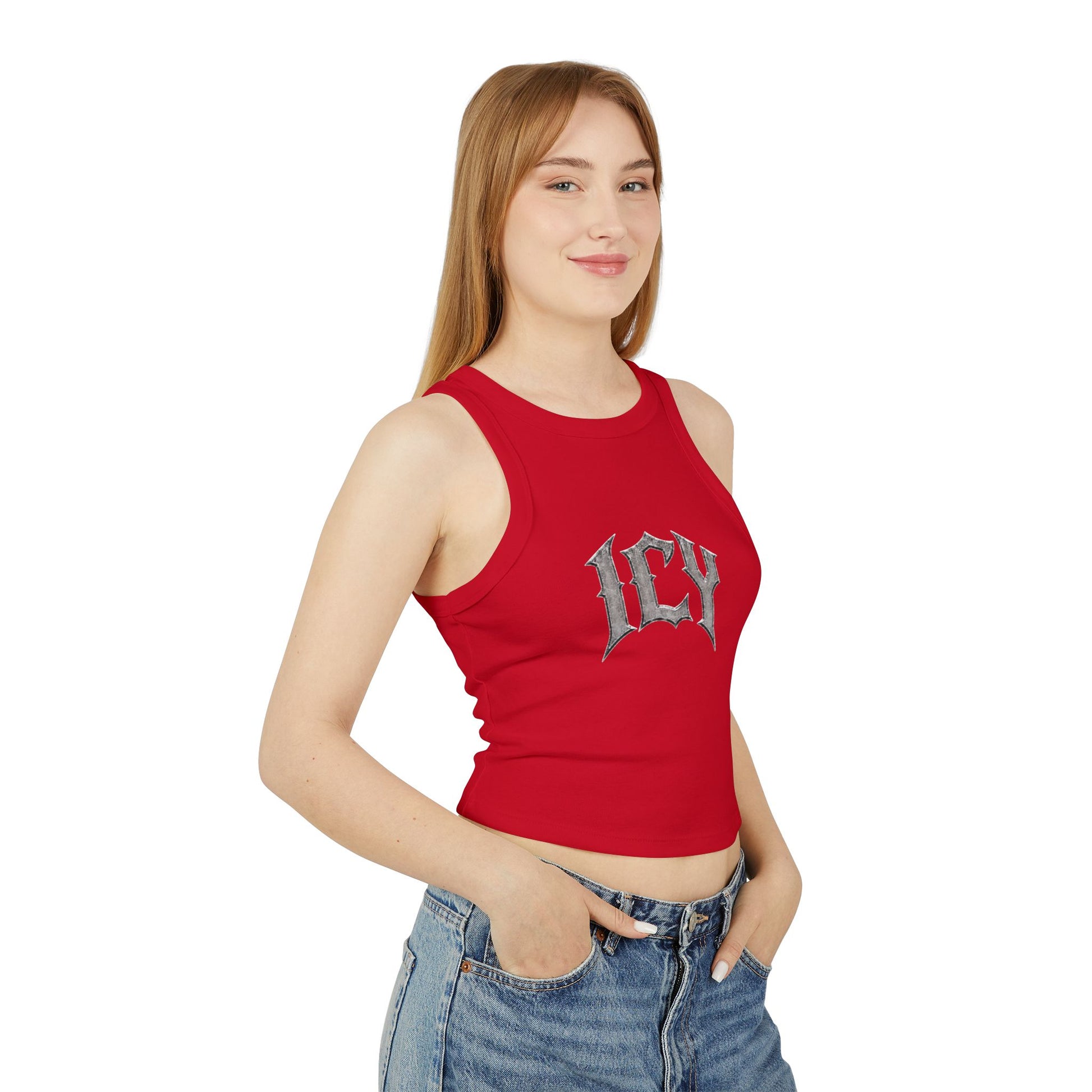 Icy Statue Crop Tank Top — Vintage Roman Racer Tank