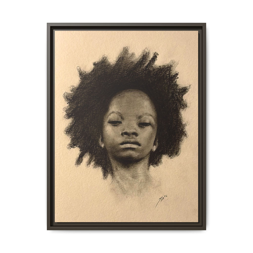 Afro Portrait Matte Canvas Print (Framed)