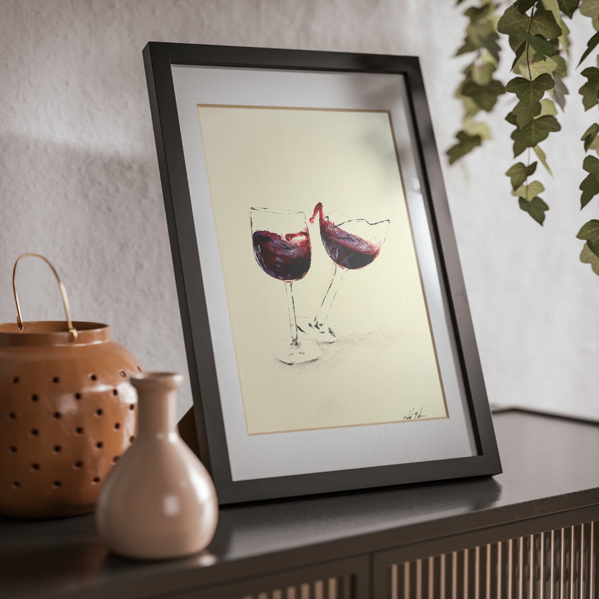 “Wine Glass” Framed Posters, Black