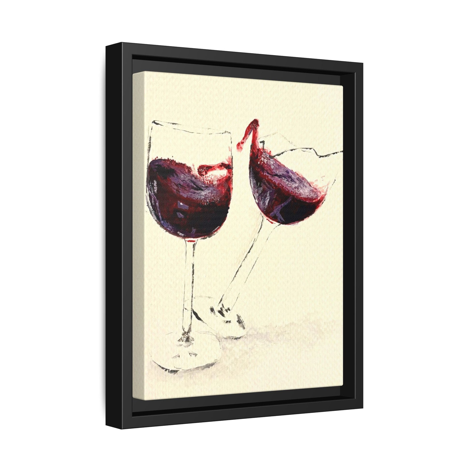 “Wine Glasses” Matte Canvas, Framed (Multi-color)