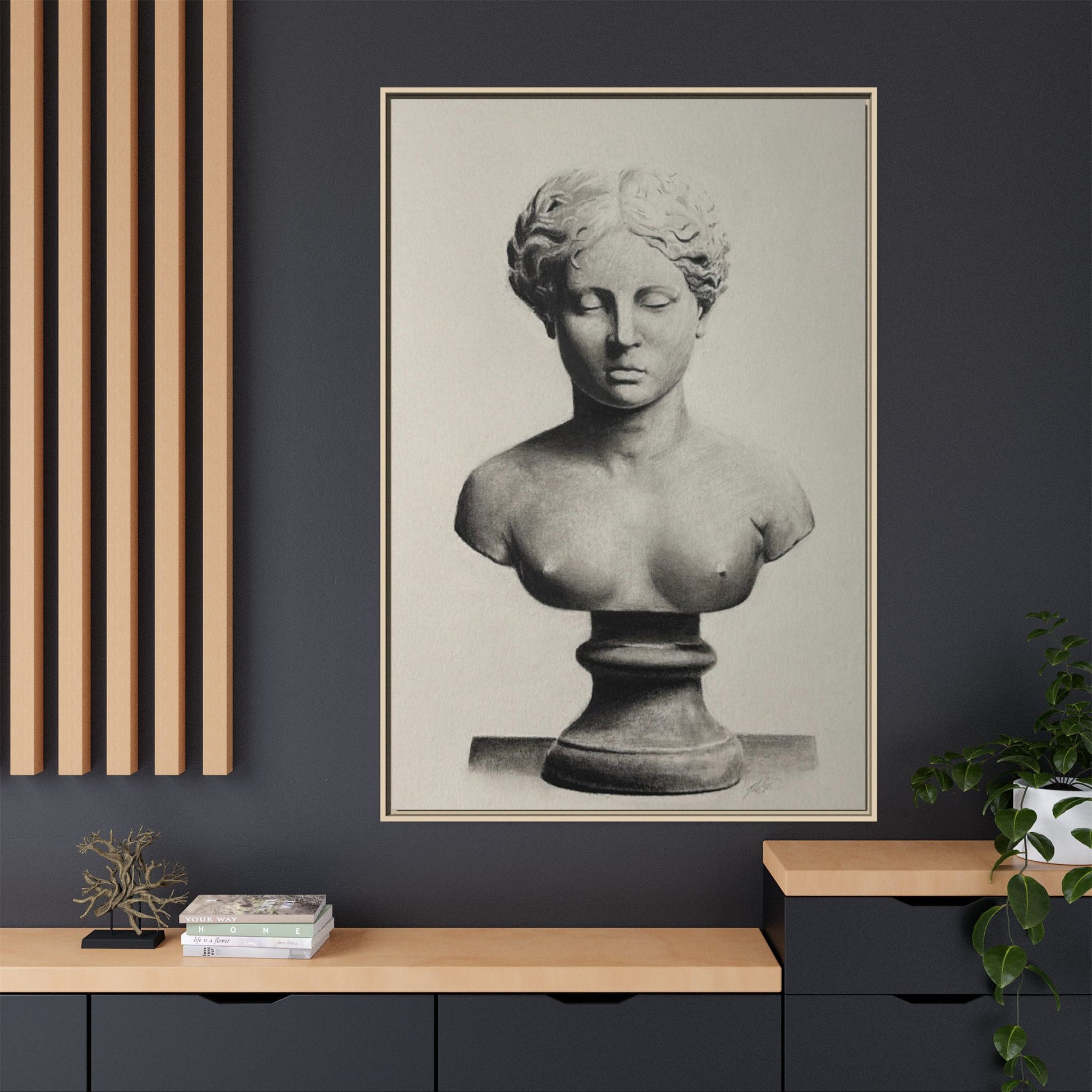 SCULPTURE Matte Canvas, Framed (Multi-color)
