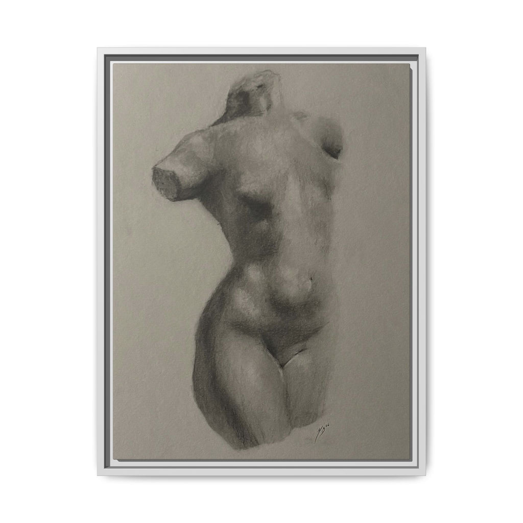 "TENDER CURVES" Framed Canvas - Multi-Color Abstract Female Form