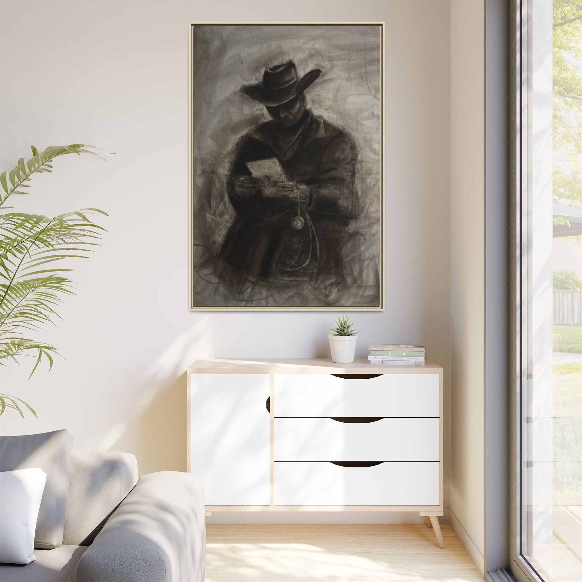 “Cowboy” Matte Canvas, Framed (Multi-color)