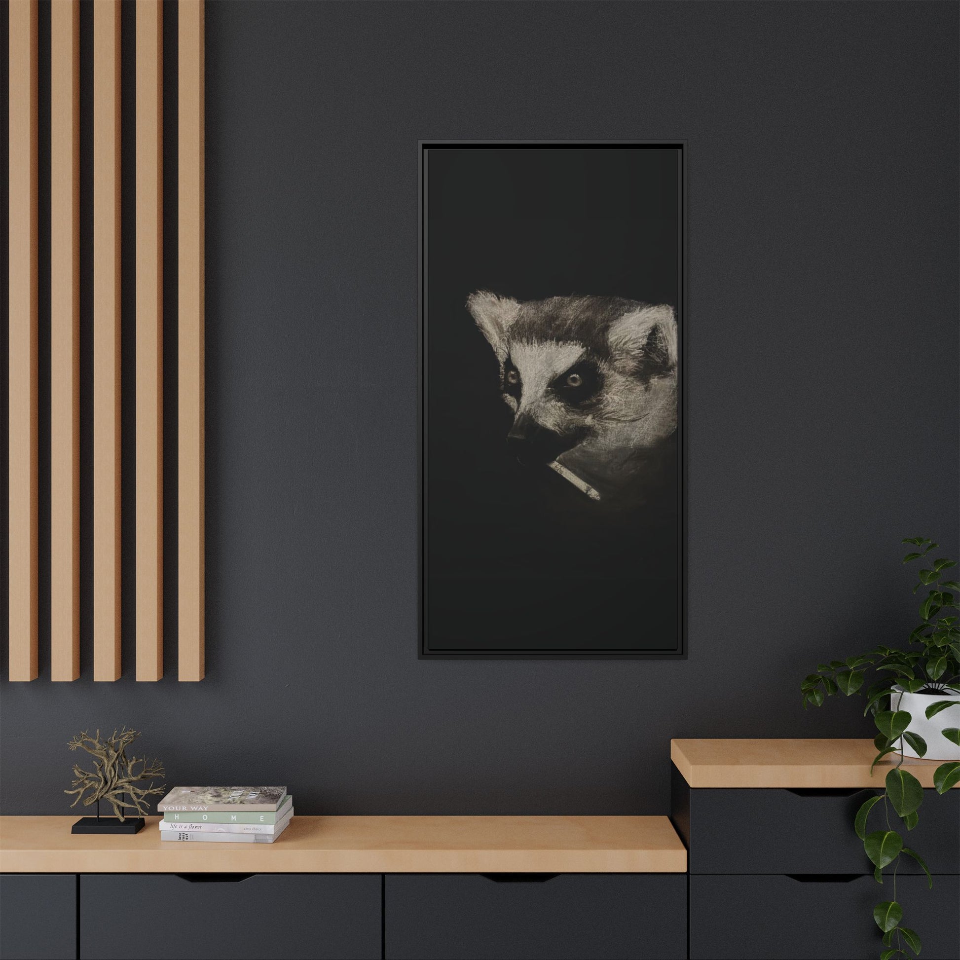 “Lemur” Matte Canvas, Framed (Multi-color)