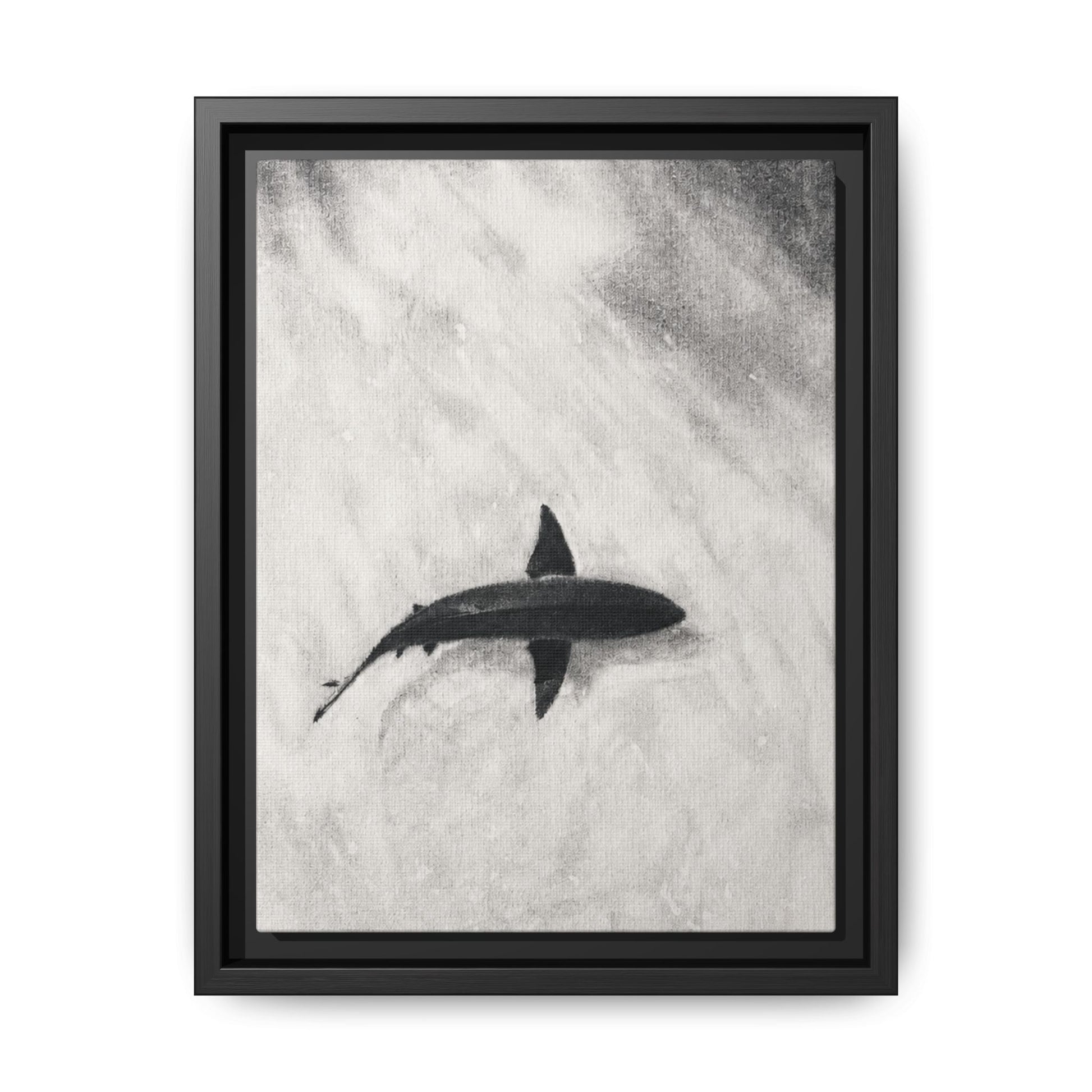 “SHARK!” Matte Canvas, Framed (Multi-color)