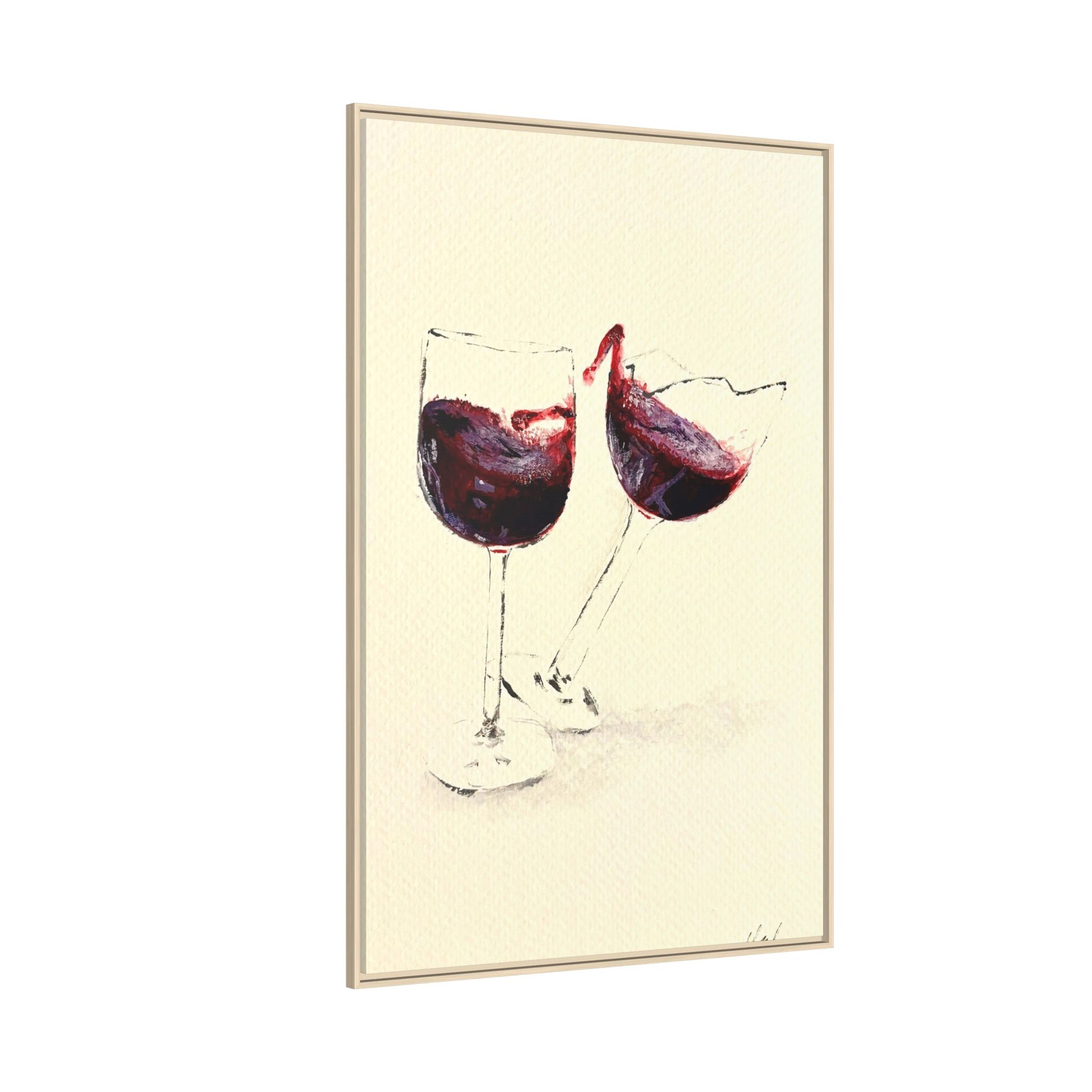 “Wine Glasses” Matte Canvas, Framed (Multi-color)