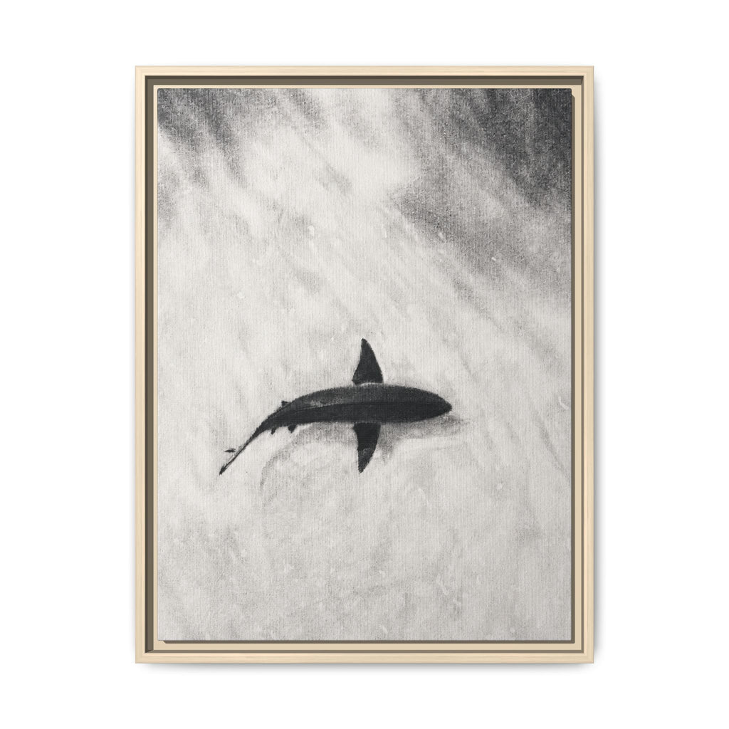 “SHARK!” Matte Canvas, Framed (Multi-color)