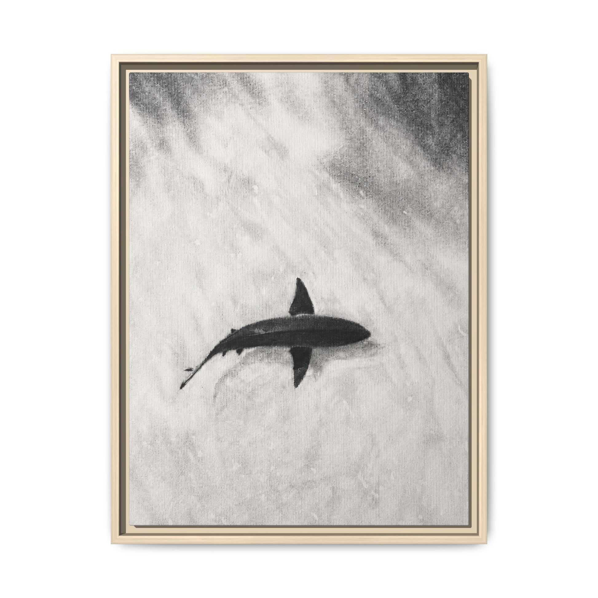 “SHARK!” Matte Canvas, Framed (Multi-color)