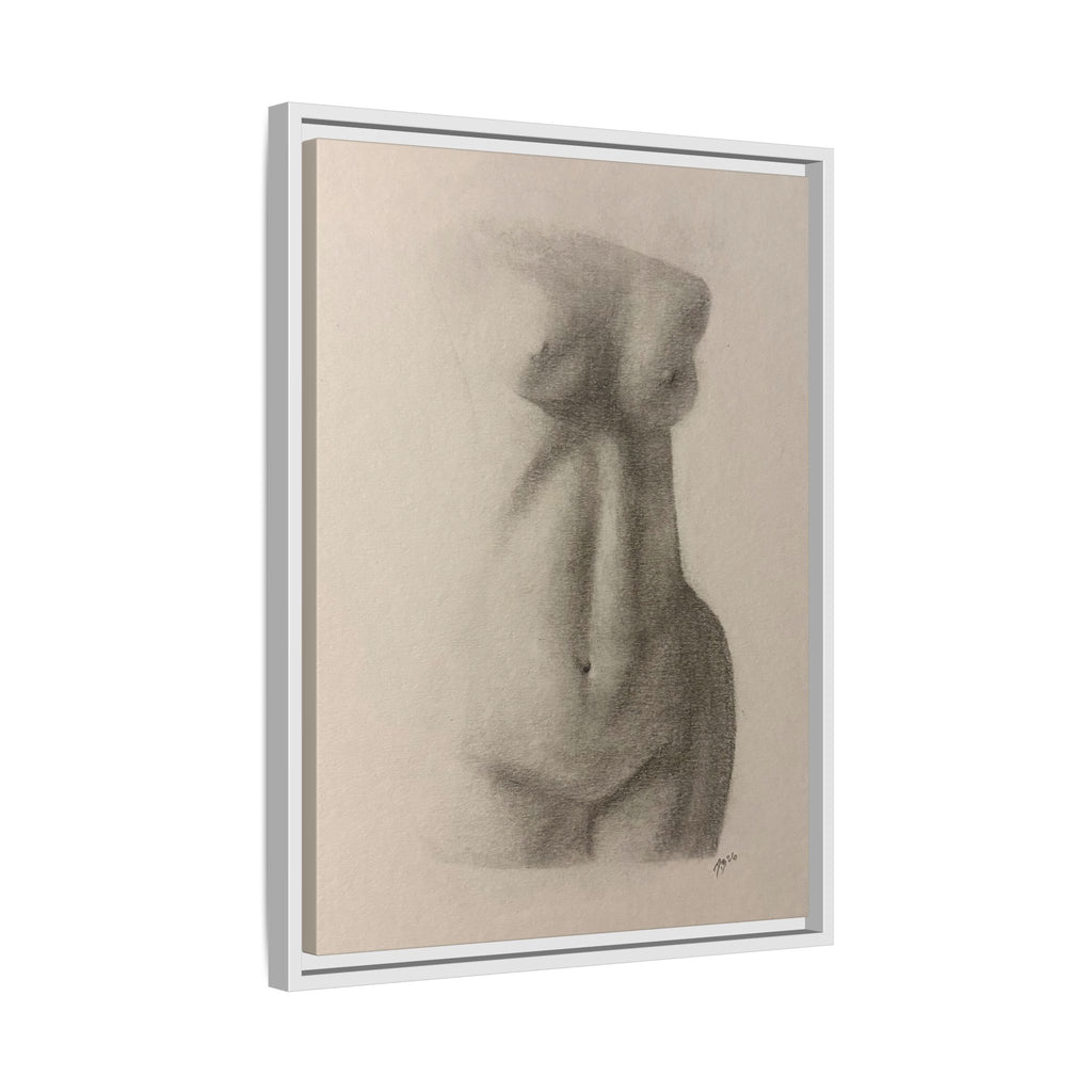 Abstract Framed Canvas Art – Multi-Color Nude Drawing