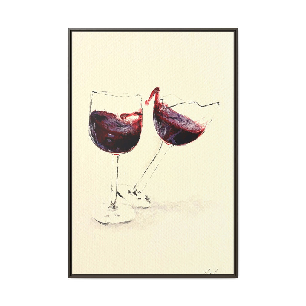 “Wine Glasses” Matte Canvas, Framed (Multi-color)