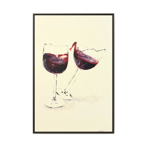 “Wine Glasses” Matte Canvas, Framed (Multi-color)